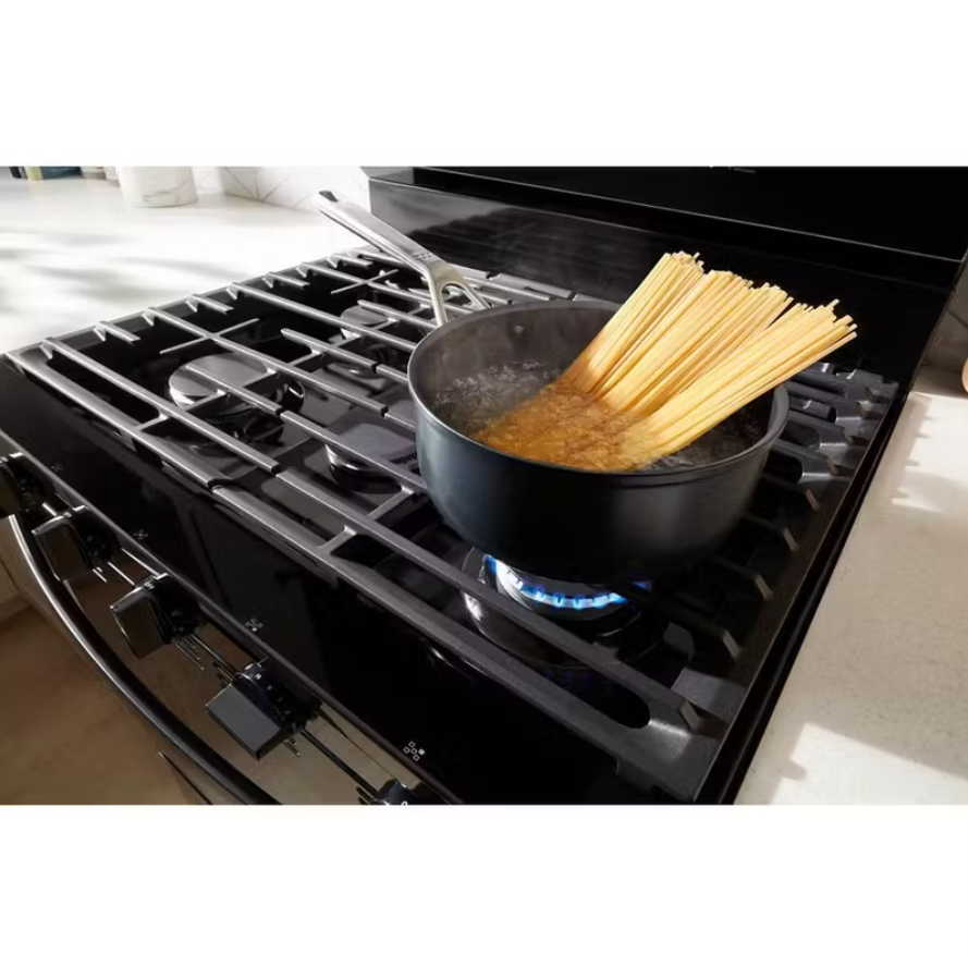 Whirlpool - 5 cu. ft Gas Range in Black - WFGS7530RB