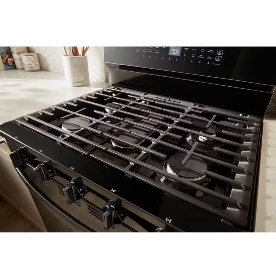 Whirlpool - 5 cu. ft Gas Range in Black - WFGS5030RB