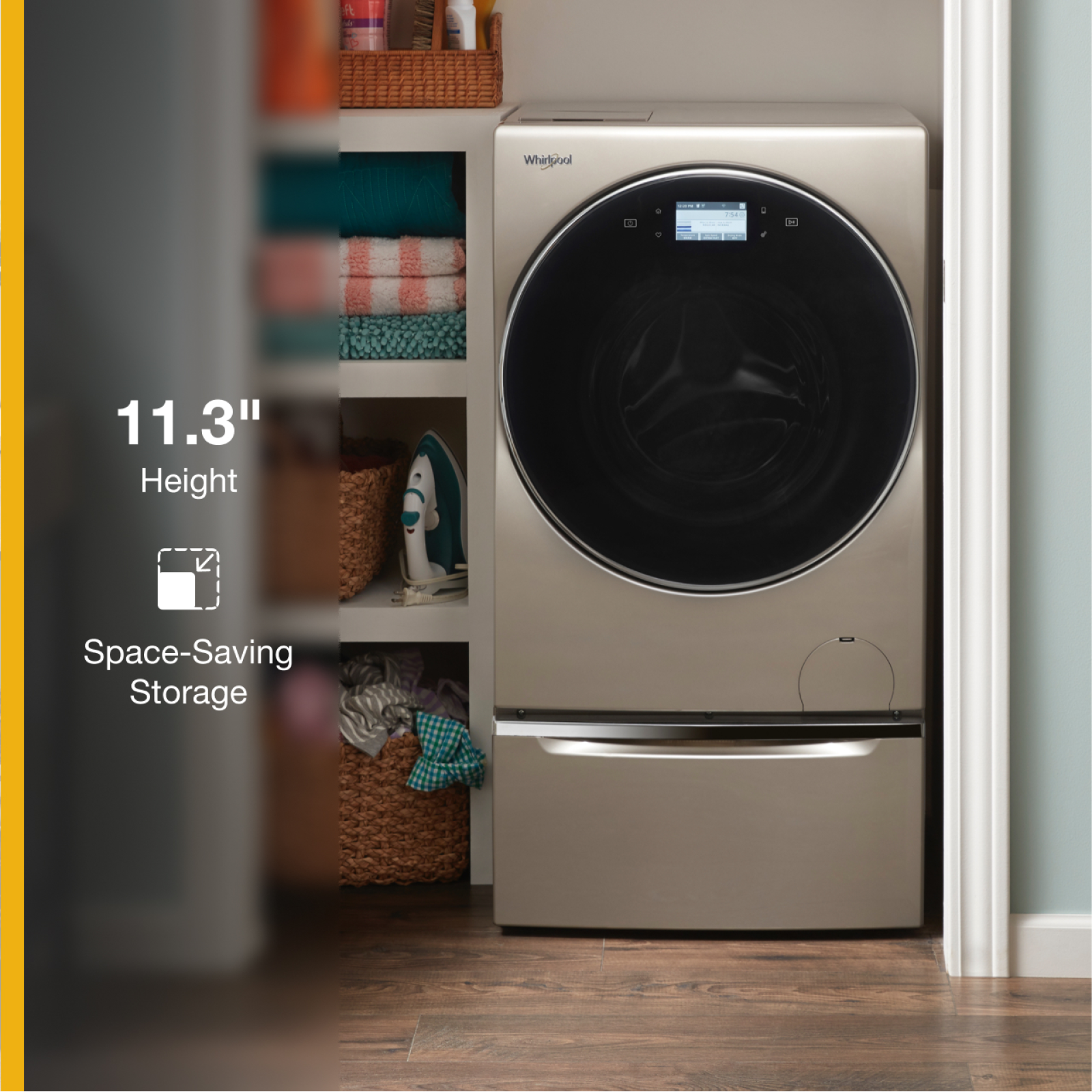 Whirlpool - 11.3" Pedestal for Front Load Washer Accessories in Cashmere - WFP2411GX