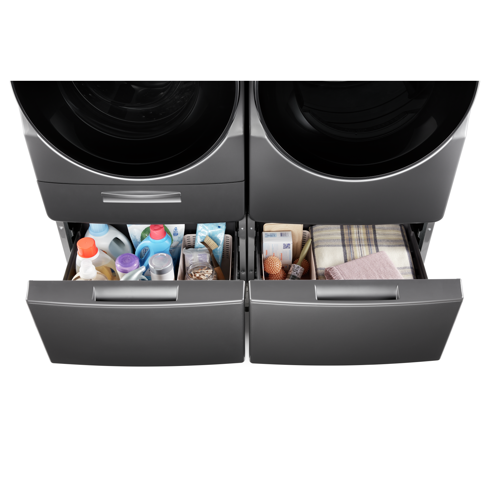 Whirlpool - 15.5" Pedestal for Front Load Washer Accessories in Chrome - WFP2715HC