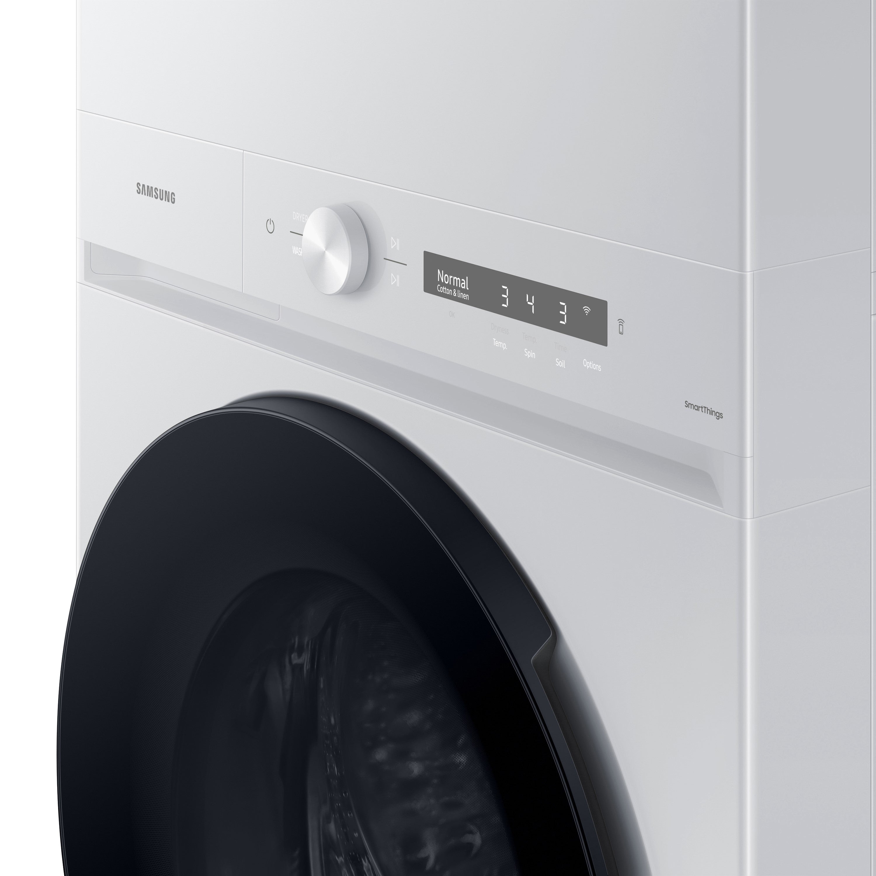 Samsung - 5.3 cu. Ft Washer and 7.6 cu. Ft Dryer Laundry Hub in White - WH46DBH100EWAC