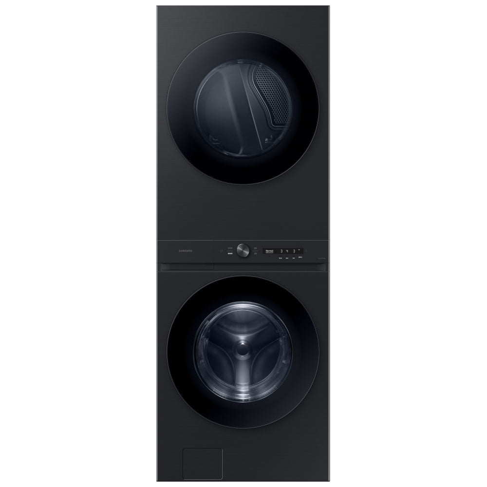 Samsung - 5.3 cu. Ft Washer and 7.6 cu. Ft Dryer Laundry Hub in Black Stainless - WH46DBH550EVAC