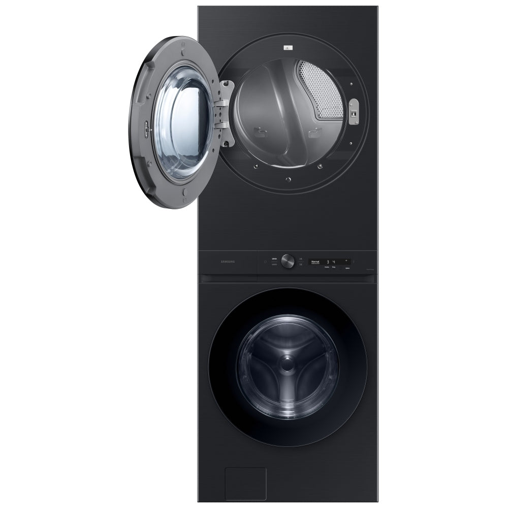 Samsung - 5.3 cu. Ft Washer and 7.6 cu. Ft Dryer Laundry Hub in Black Stainless - WH46DBH550EVAC