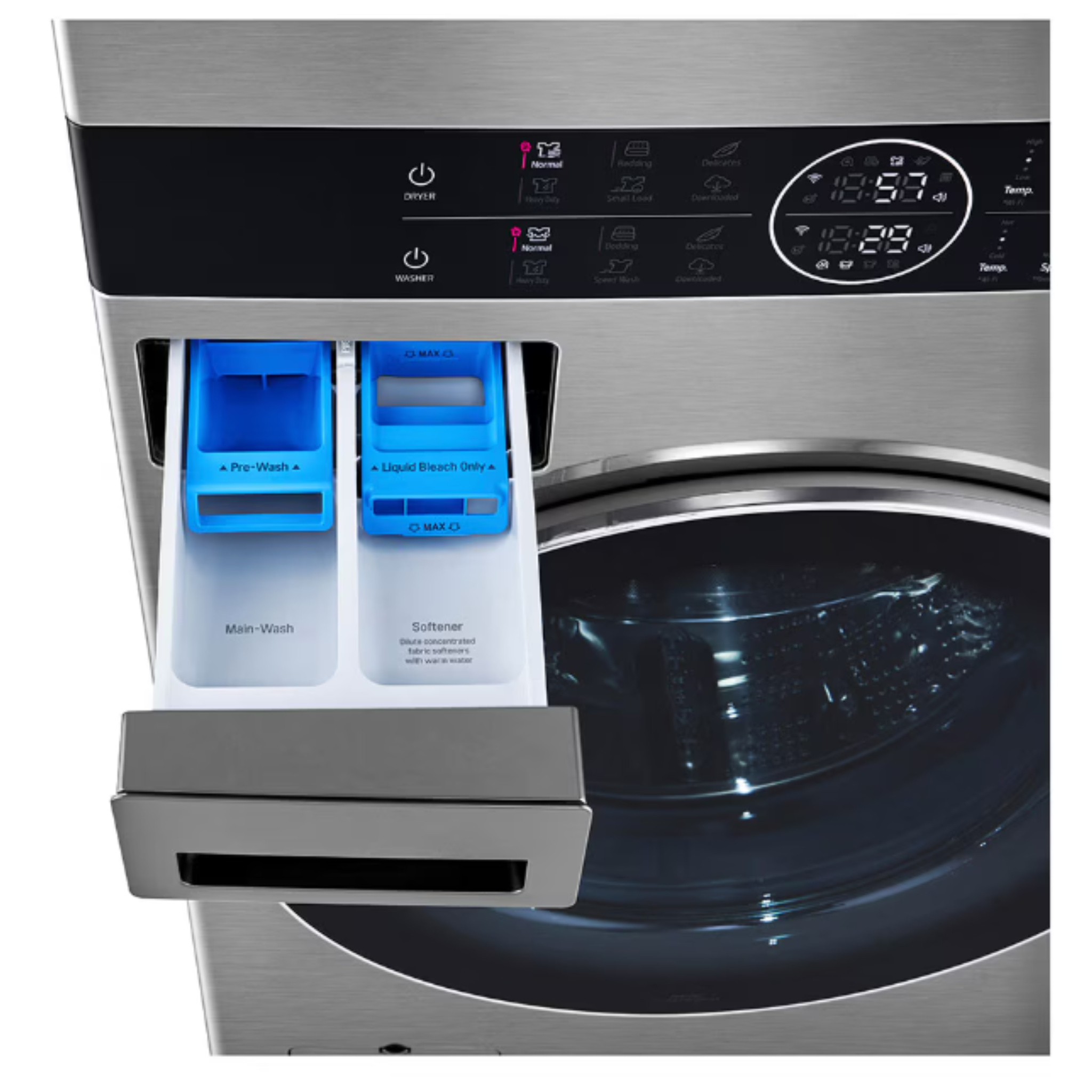 LG - 5.2 cu. ft. Washer and 7.4 cu. ft. Electric Dryer WashTower in Graphite - WKEX200HVA - WKEX200HVA