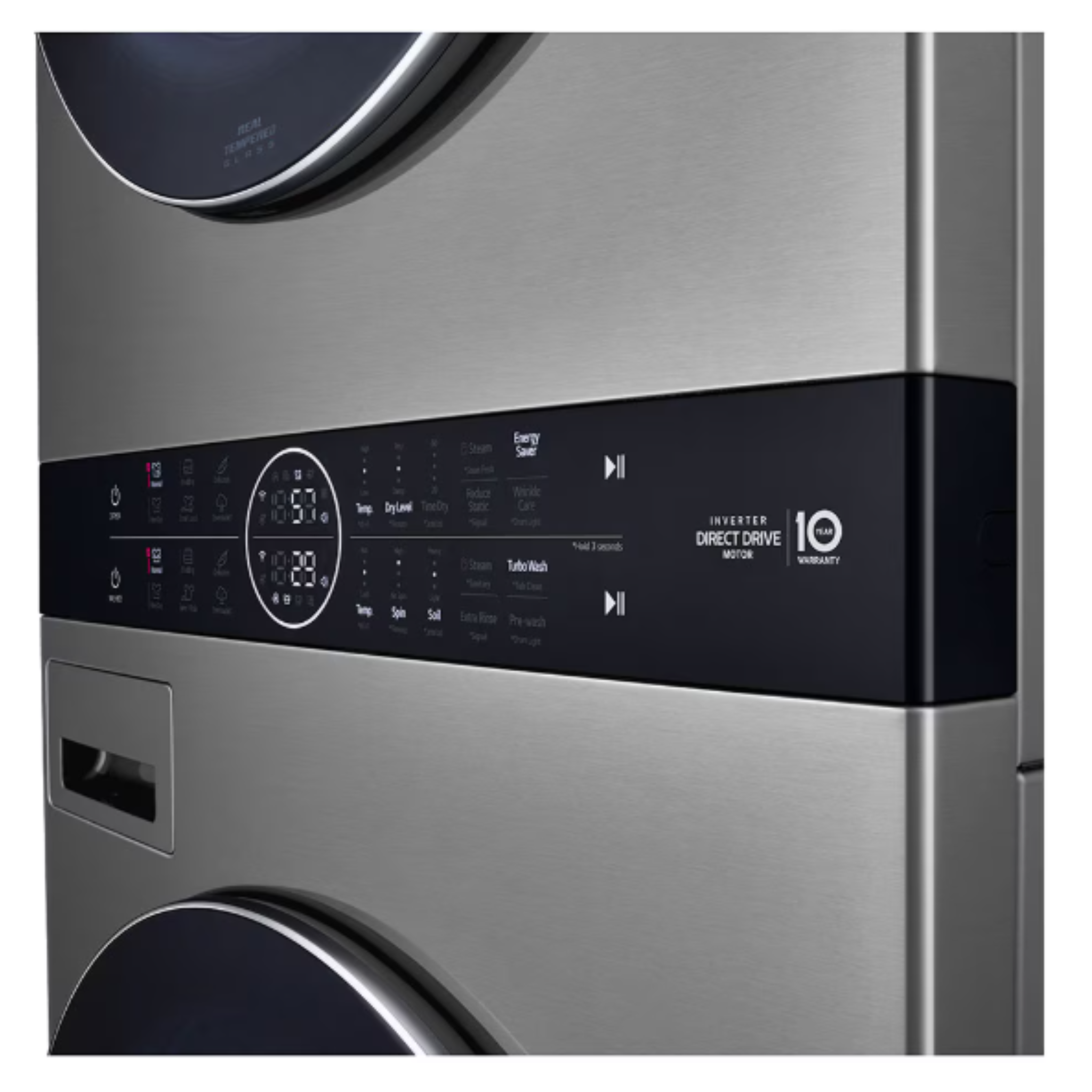 LG - 5.2 cu. ft. Washer and 7.4 cu. ft. Electric Dryer WashTower in Graphite - WKEX200HVA - WKEX200HVA