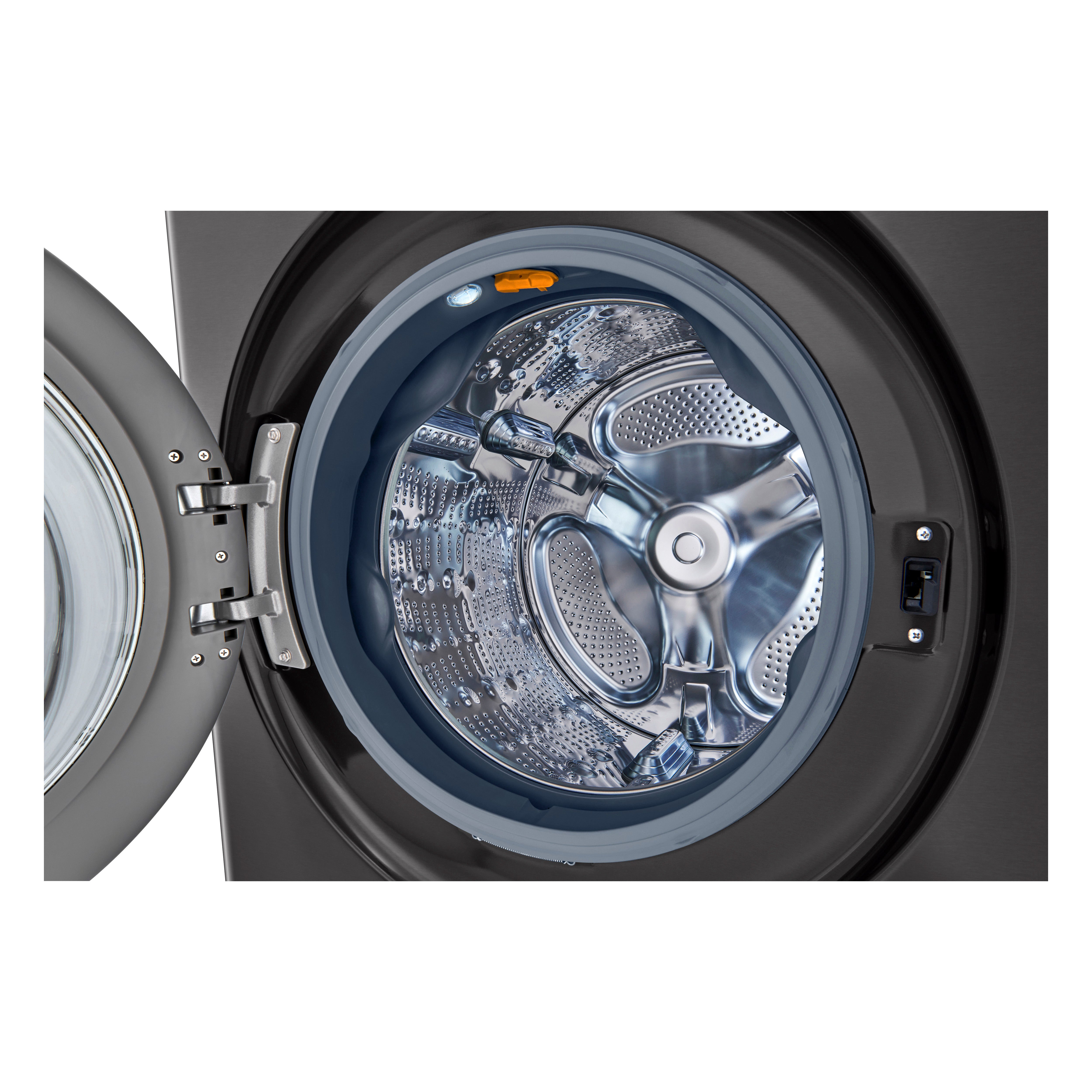 LG - Washer 5.8 cu. & Dryer 7.4 cu. Ft Front Load WashTower in Black Stainless - WKEX300HBA