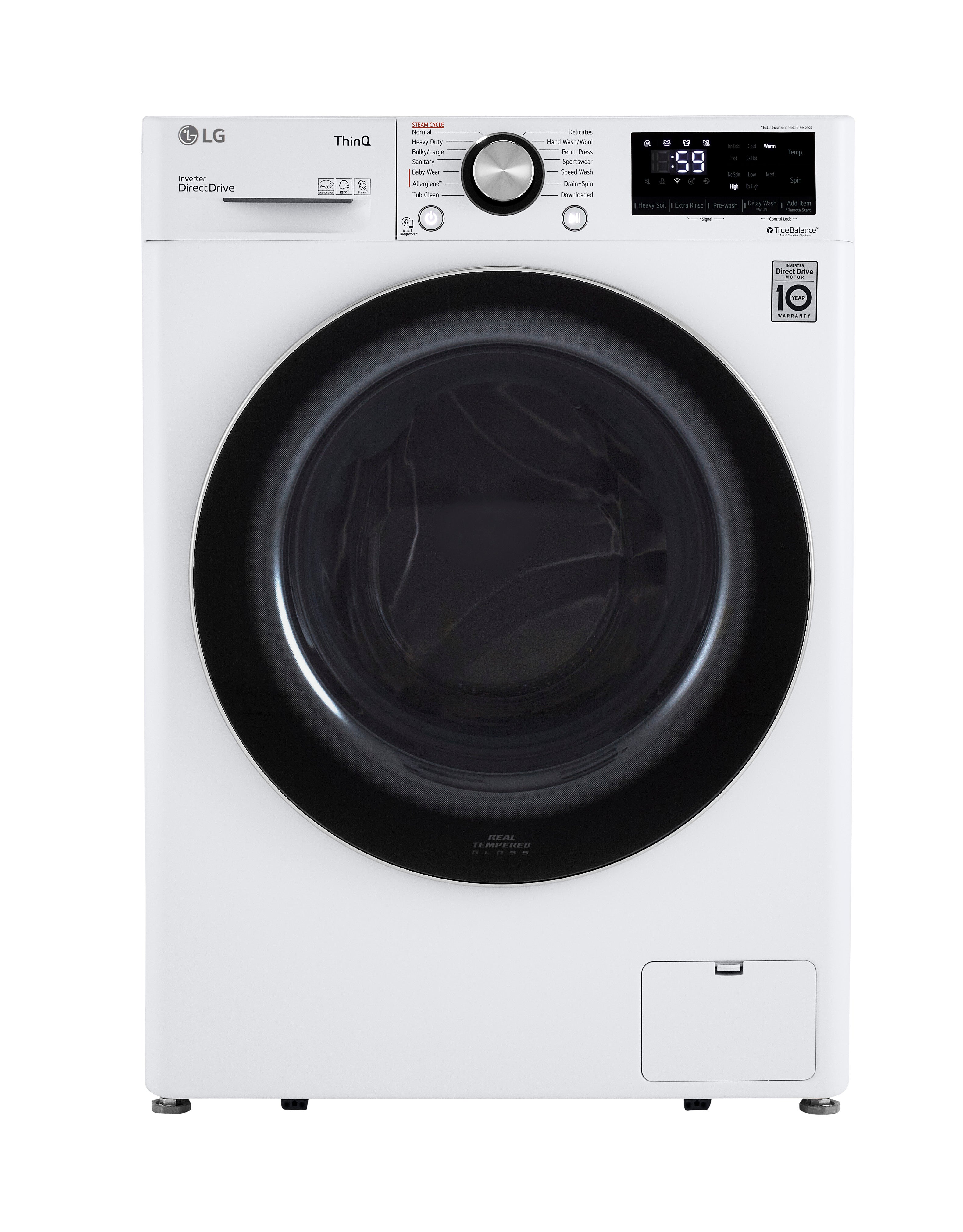 LG - 2.6 cu. Ft Compact Washer in White - WM1455HWA