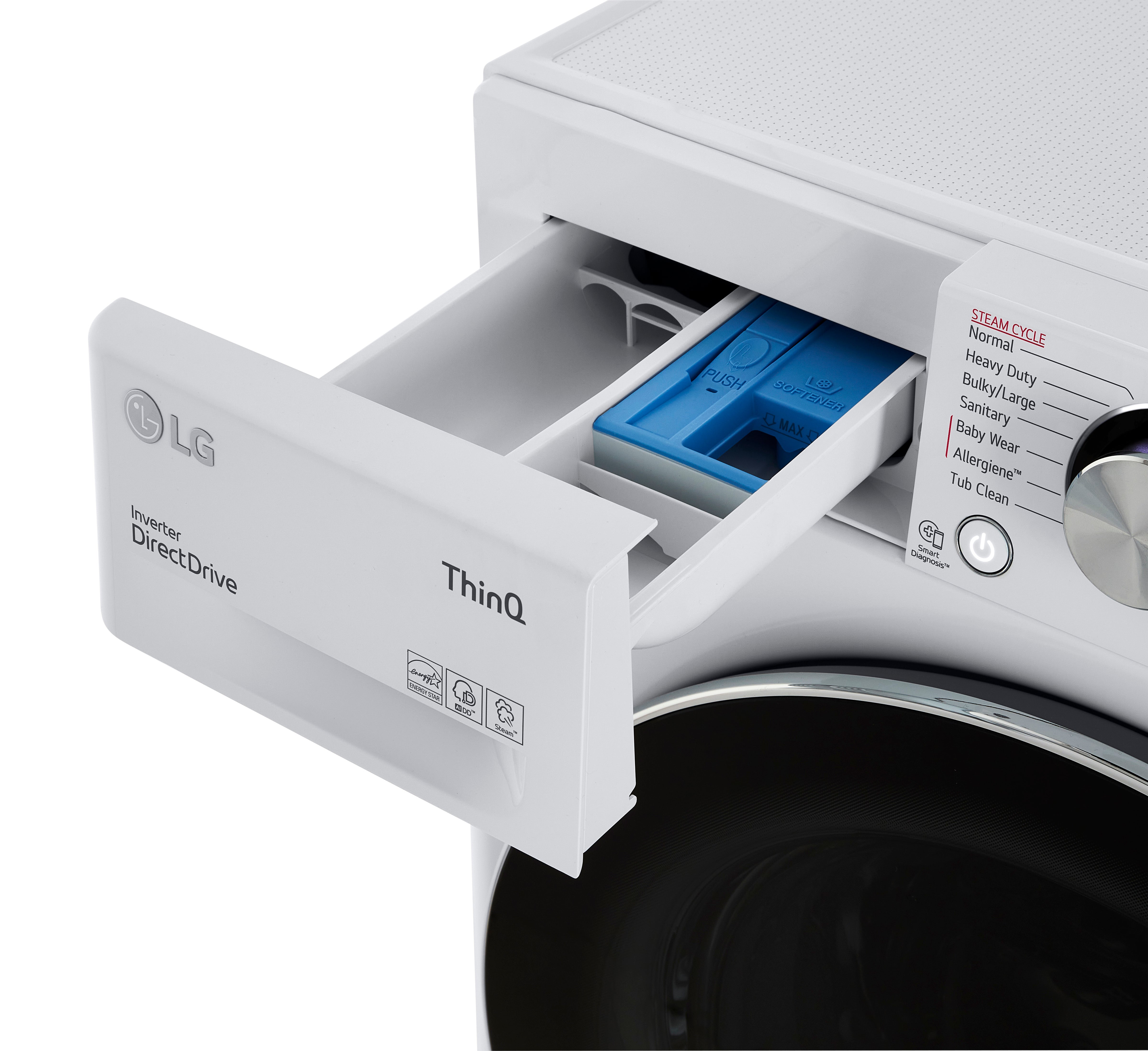 LG - 2.6 cu. Ft Compact Washer in White - WM1455HWA