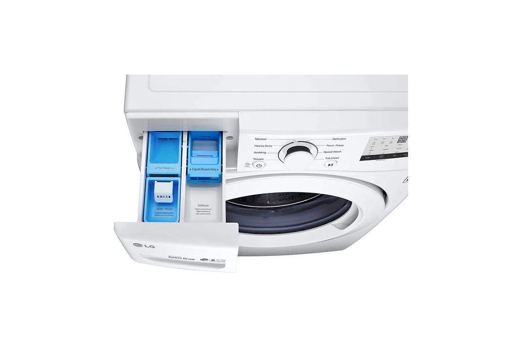 LG - 5.2 cu. Ft Front Load Washer in White - WM3400CW