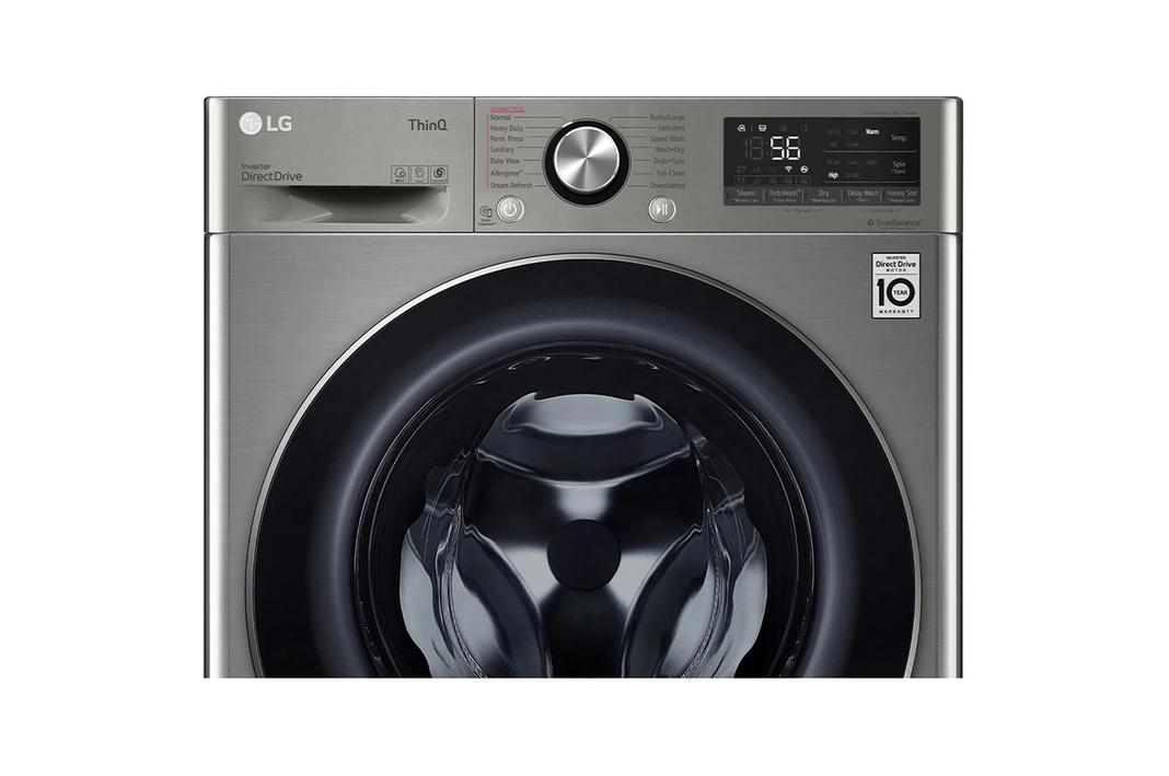 LG - 2.6 cu. Ft Front Load All-In-One Washer/Dryer Graphite Steel - WM3555HVA