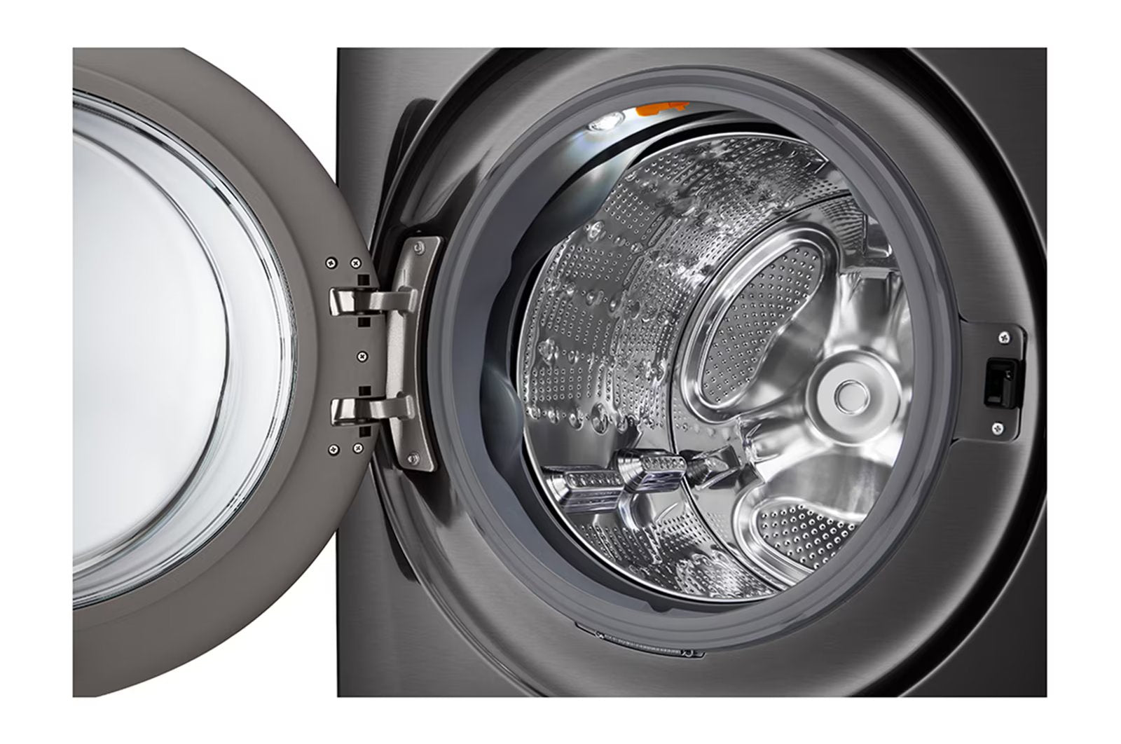 LG - 5.8 cu. Ft Front Load Washer in Black Stainless - WM6500HBA