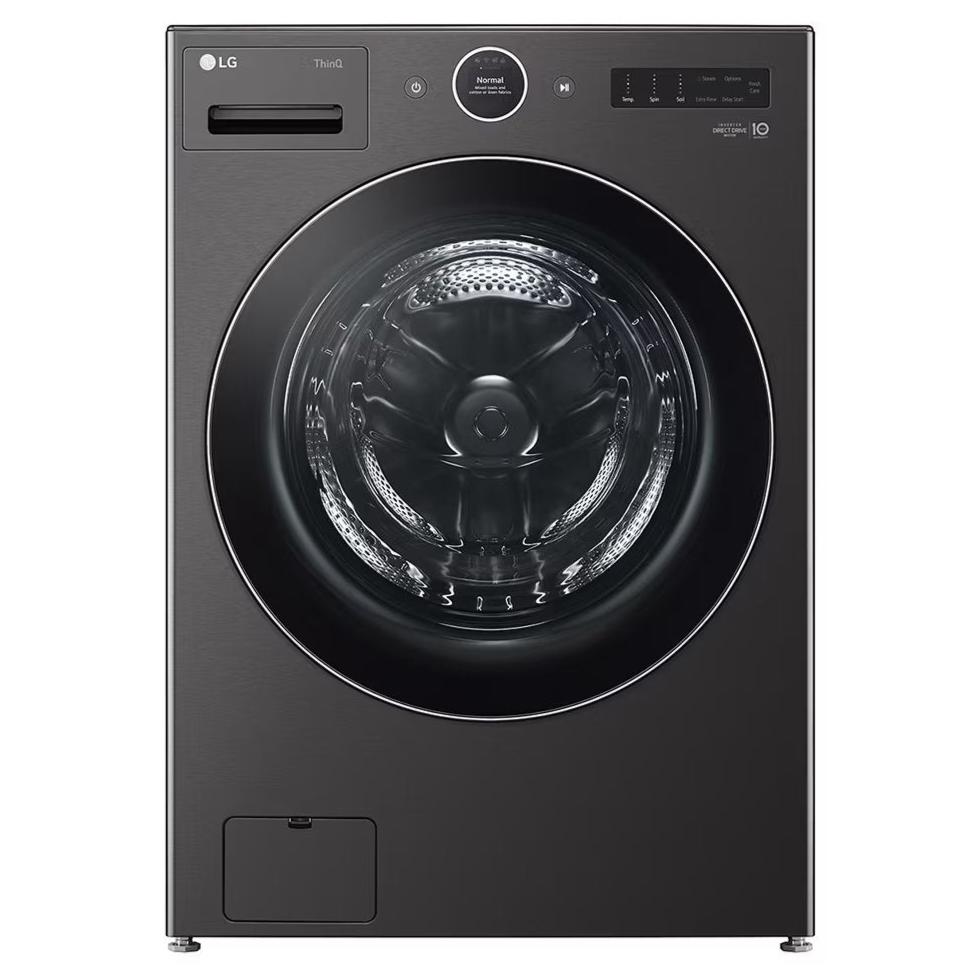 LG - 5.8 cu. Ft Front Load Washer in Black Stainless - WM6700HBA