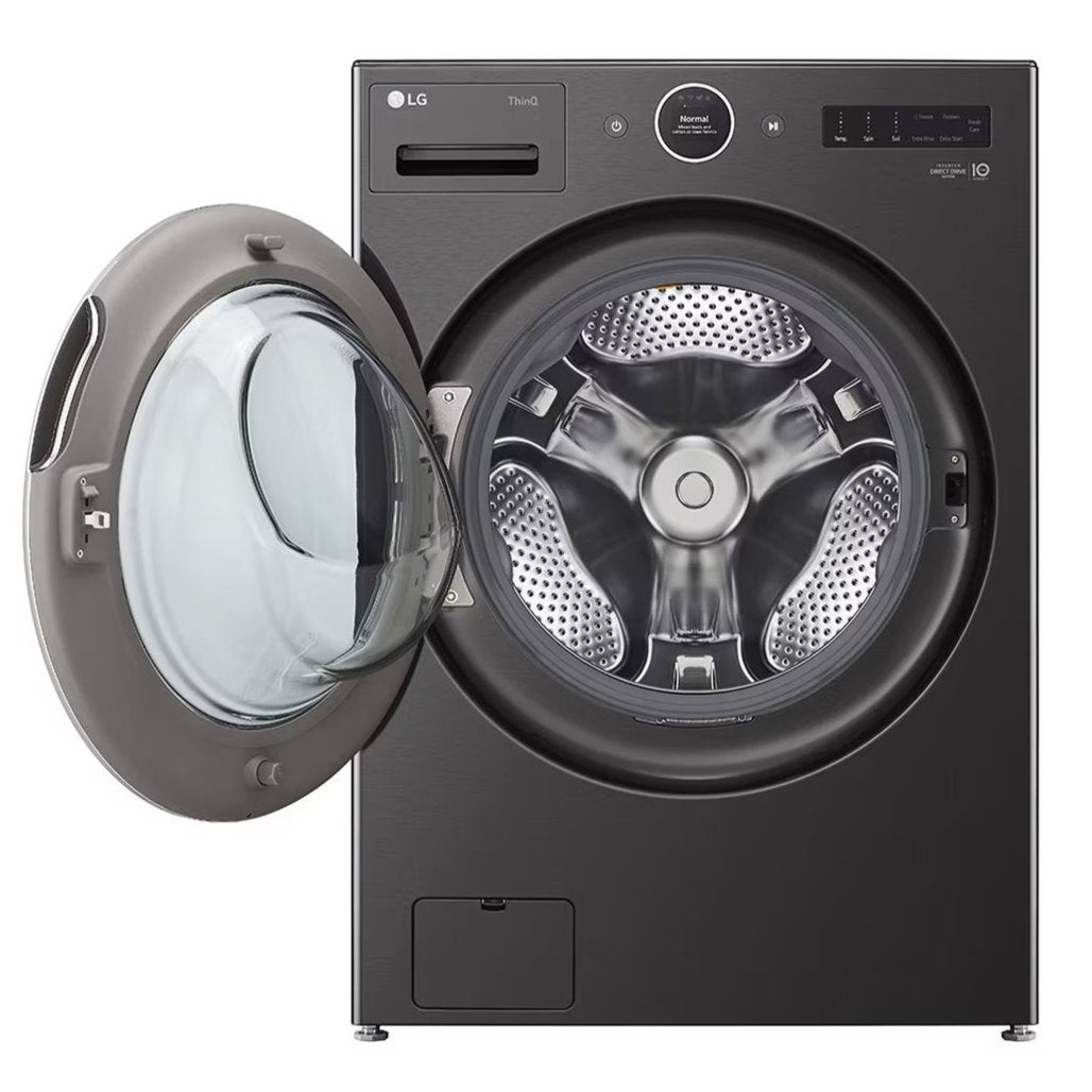 LG - 5.8 cu. Ft Front Load Washer in Black Stainless - WM6700HBA