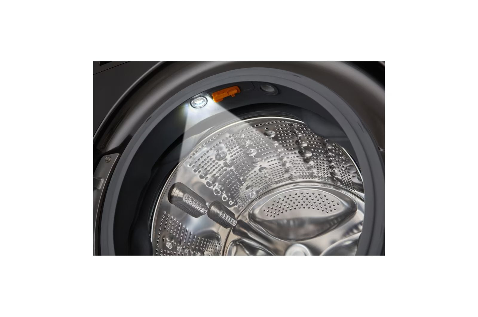 LG - 5.8 cu. Ft Front Load Washer in Black Stainless - WM6700HBA