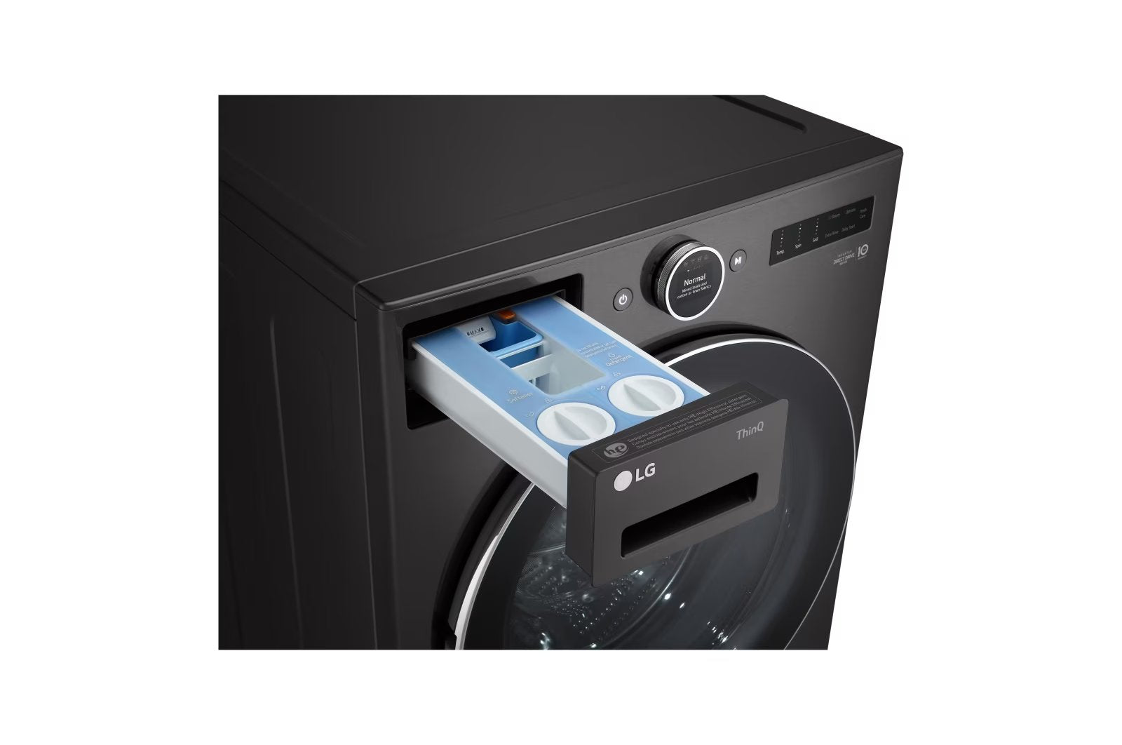 LG - 5.8 cu. Ft Front Load Washer in Black Stainless - WM6700HBA