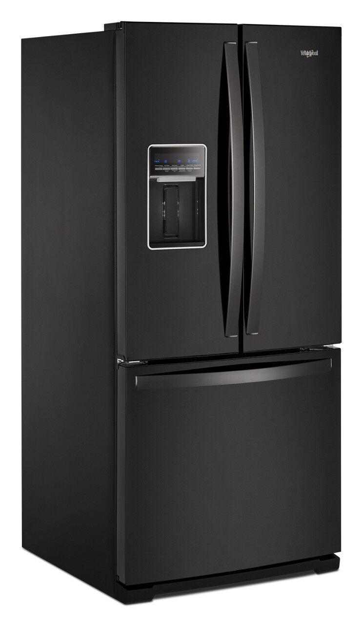 Whirlpool - 30 Inch 19.7 cu. ft French Door Refrigerator in Black - WRF560SEHB