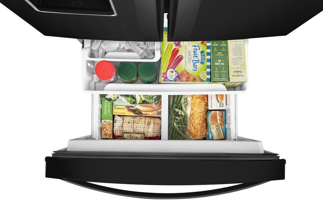 Whirlpool - 30 Inch 19.7 cu. ft French Door Refrigerator in Black - WRF560SEHB