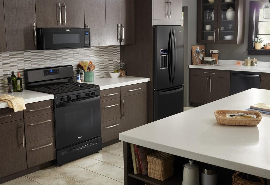 Whirlpool - 30 Inch 19.7 cu. ft French Door Refrigerator in Black - WRF560SEHB