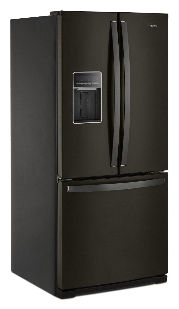 Whirlpool - 30 Inch 19.7 cu. ft French Door Refrigerator in Black Stainless - WRF560SEHV