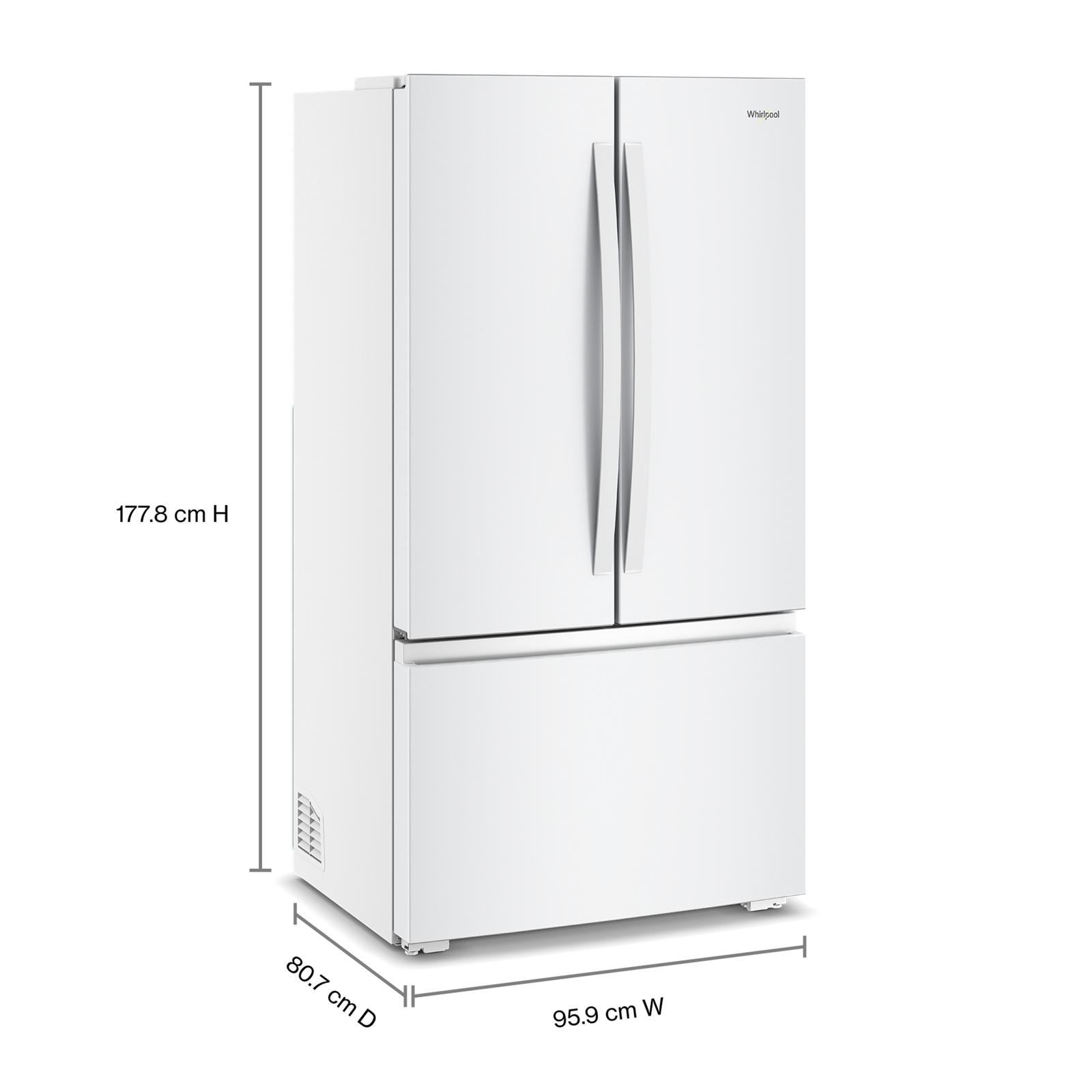 Whirlpool - 36 Inch 24.3 cu. ft French Door Refrigerator in White - WRFC3036RW