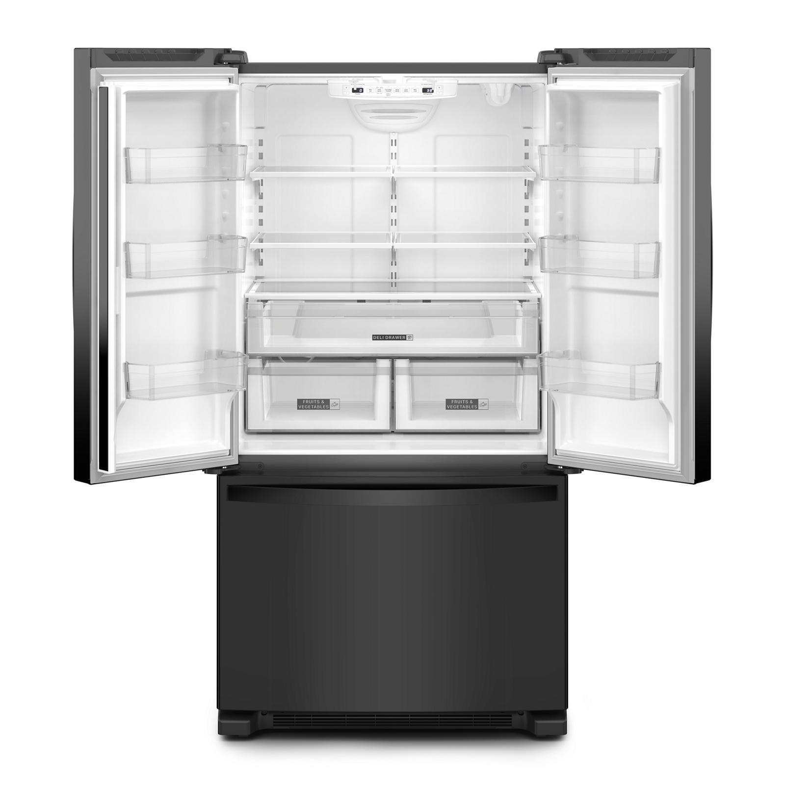 Whirlpool - 35.63 Inch 25.2 cu. ft French Door Refrigerator in Black - WRFF3036RB