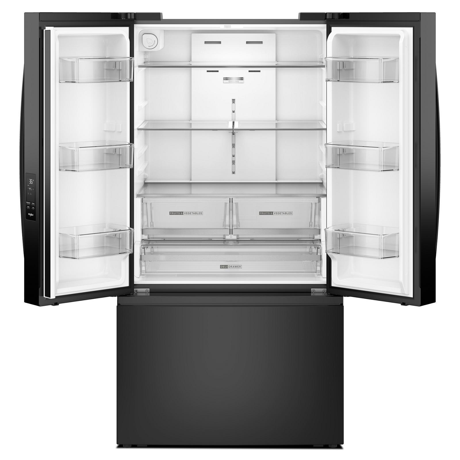 Whirlpool - 36 Inch 31 cu. ft French Door Refrigerator in Black - WRFF3136SB