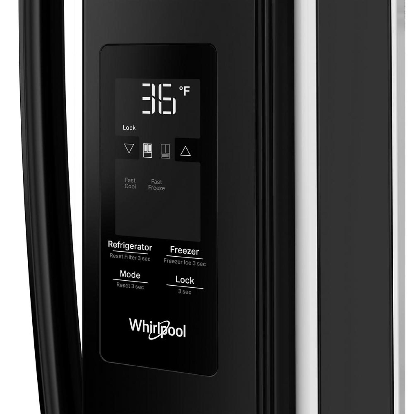 Whirlpool - 36 Inch 31 cu. ft French Door Refrigerator in Black - WRFF3136SB