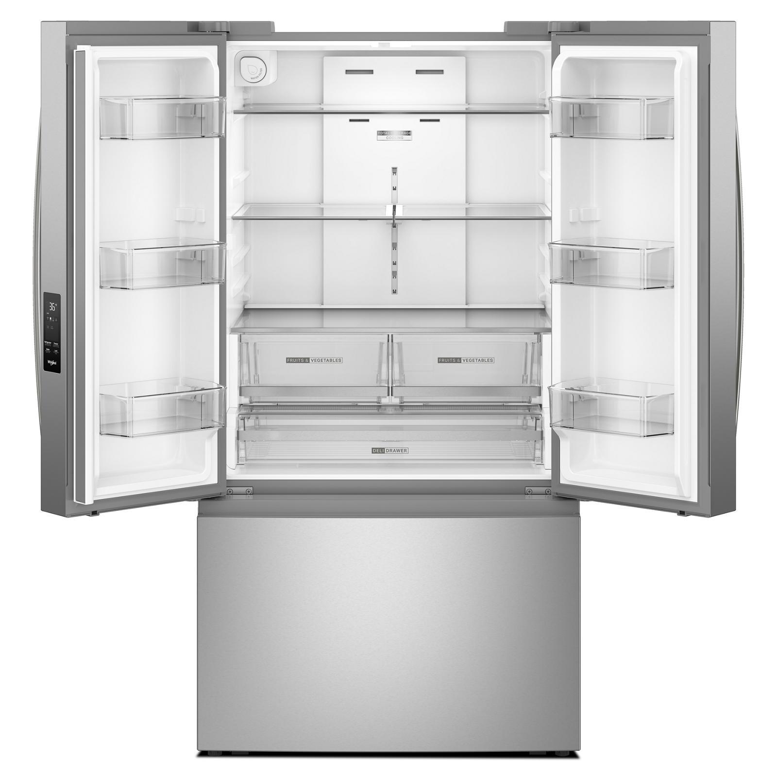 Whirlpool - 36 Inch 31 cu. ft French Door Refrigerator in Stainless - WRFF3136SZ