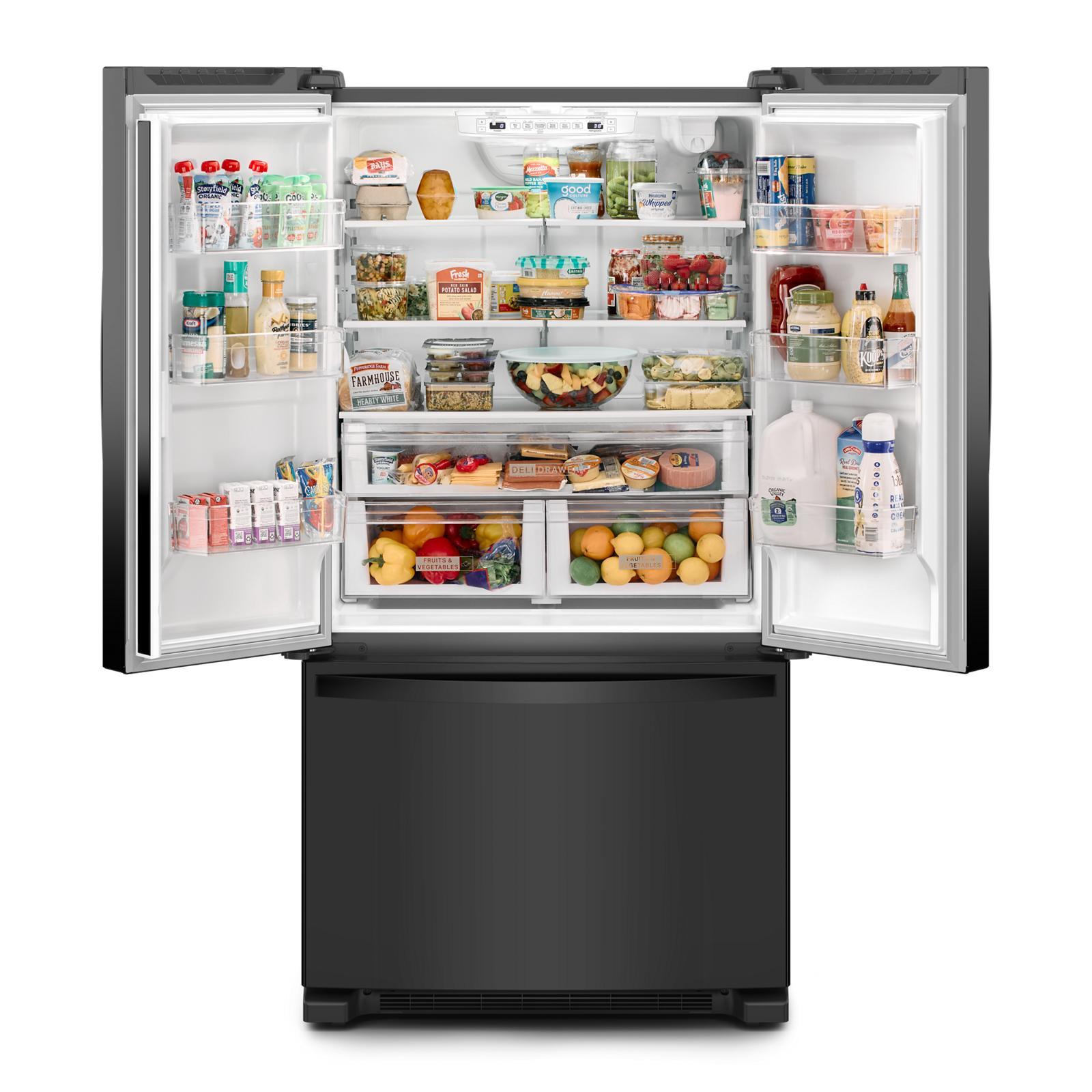 Whirlpool - 35.6 Inch 25.2 cu. ft French Door Refrigerator in Black - WRFF3236RB
