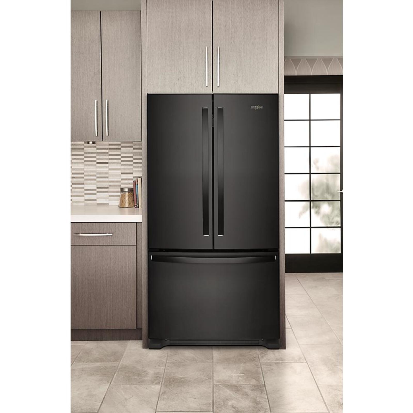 Whirlpool - 35.6 Inch 25.2 cu. ft French Door Refrigerator in Black - WRFF3236RB
