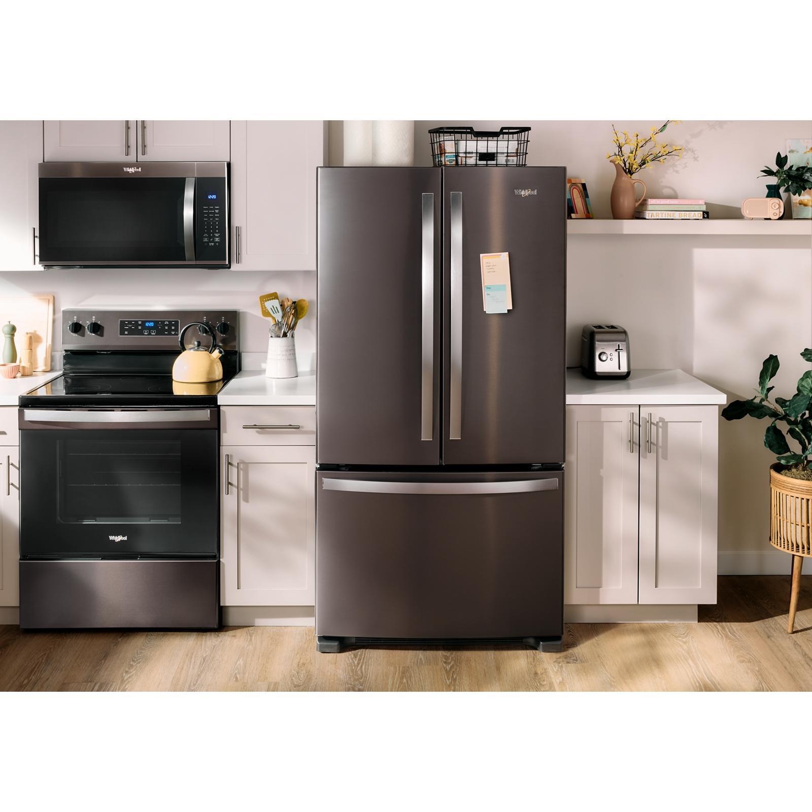 Whirlpool - 35.6 Inch 25.2 cu. ft French Door Refrigerator in FingerPrint Resistant Black Stainless - WRFF3236RV