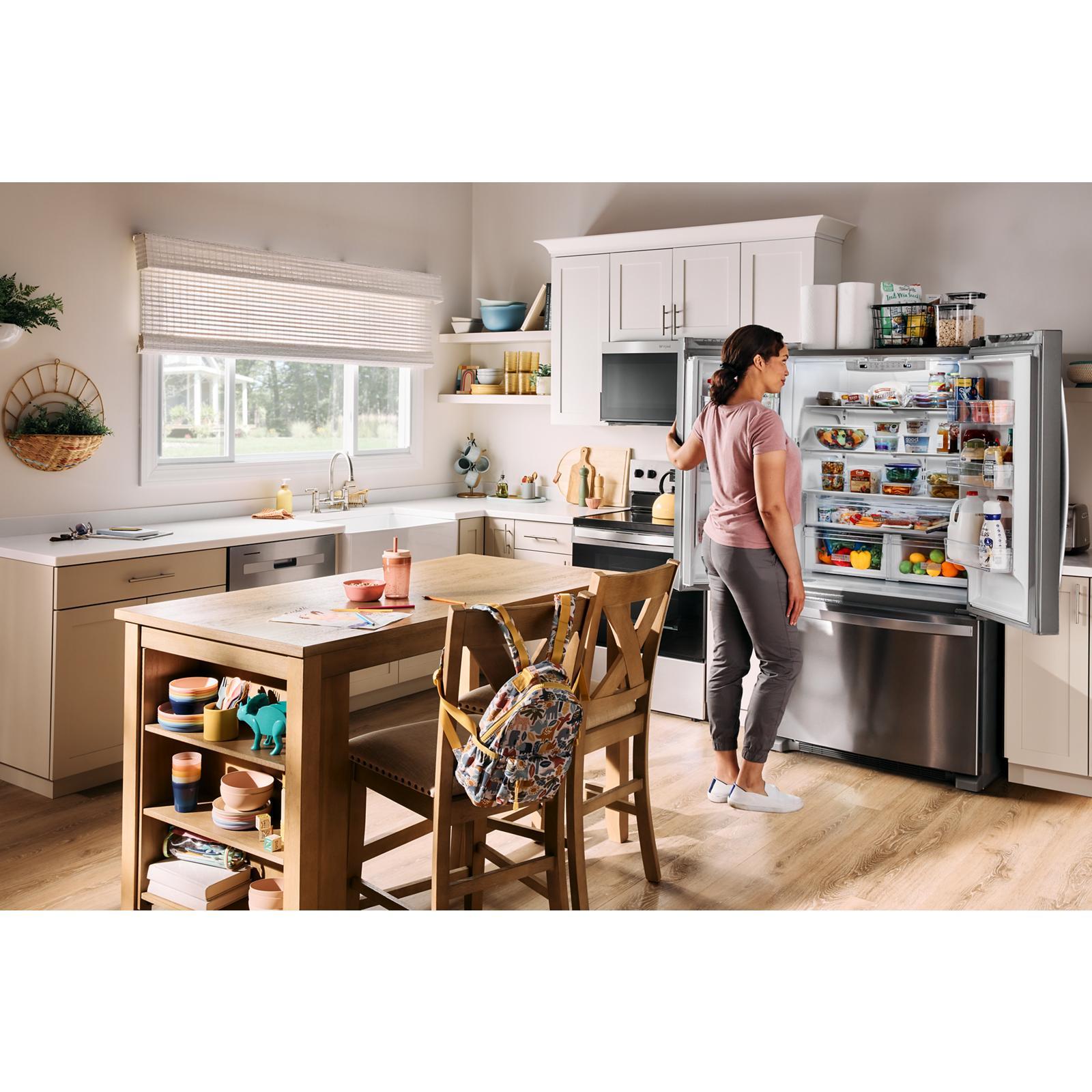 Whirlpool - 35.6 Inch 25.2 cu. ft French Door Refrigerator in FingerPrint Resistant Black Stainless - WRFF3236RV