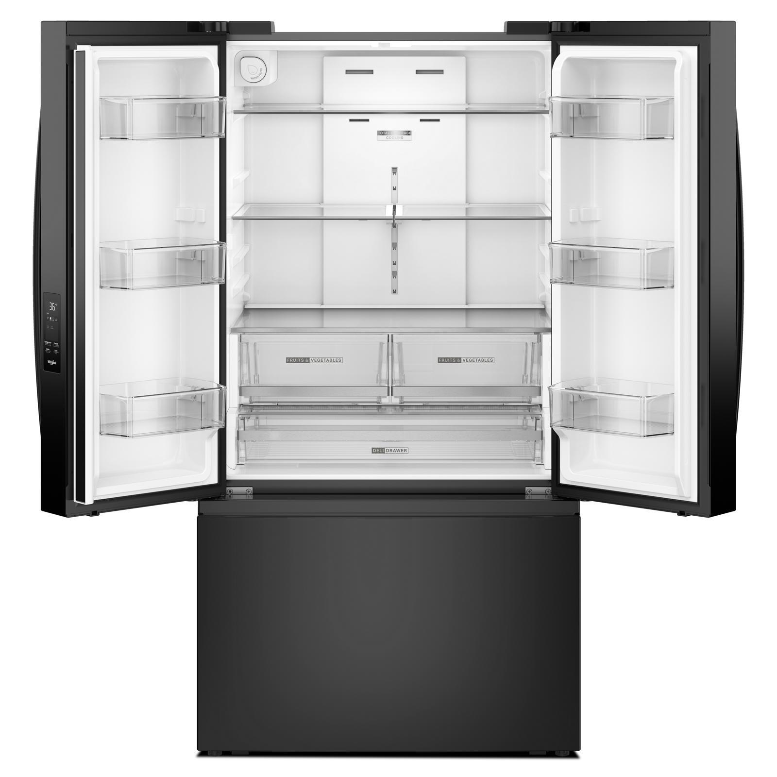 Whirlpool - 36 Inch 31 cu. ft French Door Refrigerator in Black - WRFF3336SB