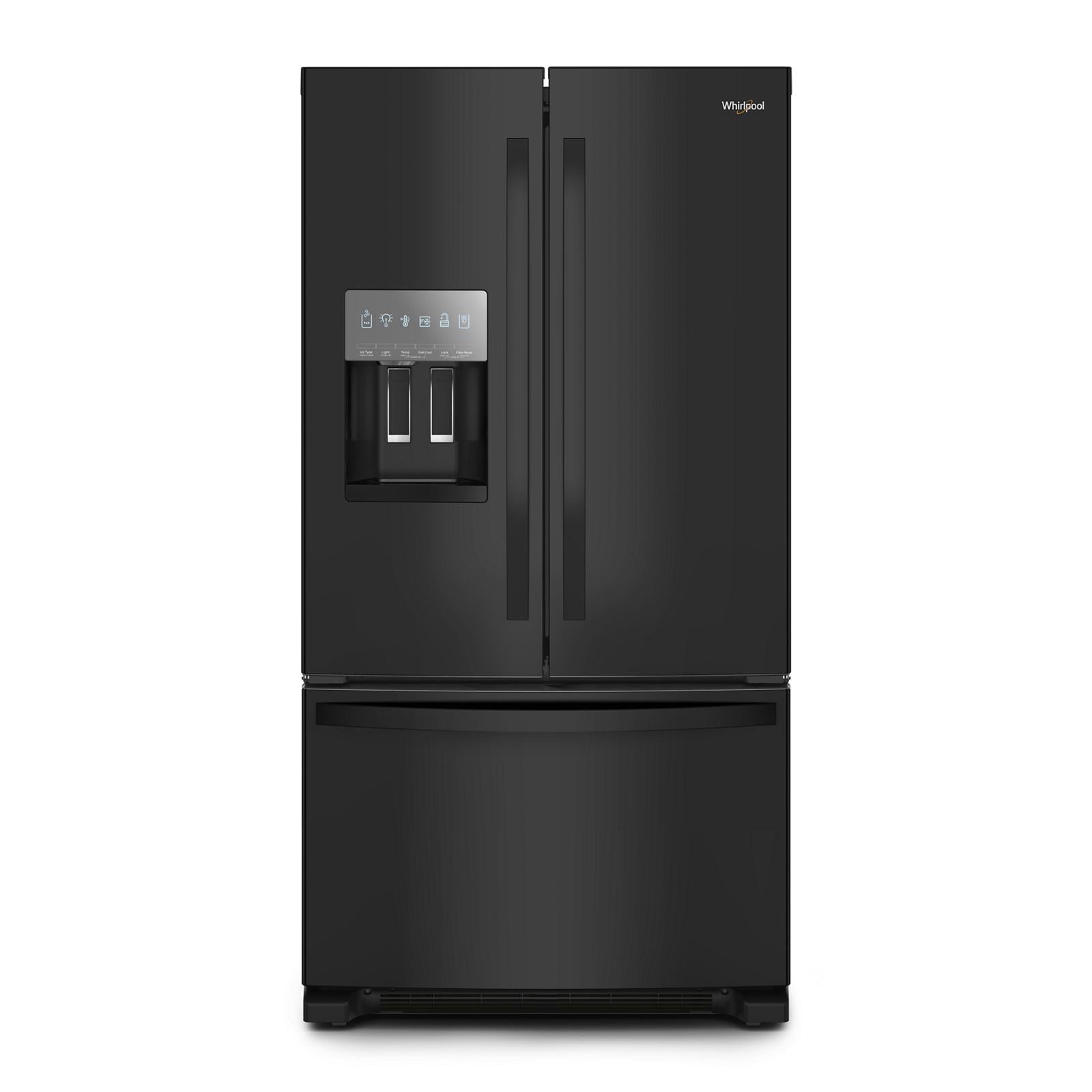 Whirlpool - 35.6 Inch 24.7 cu. ft French Door Refrigerator in Black - WRFF3436RB