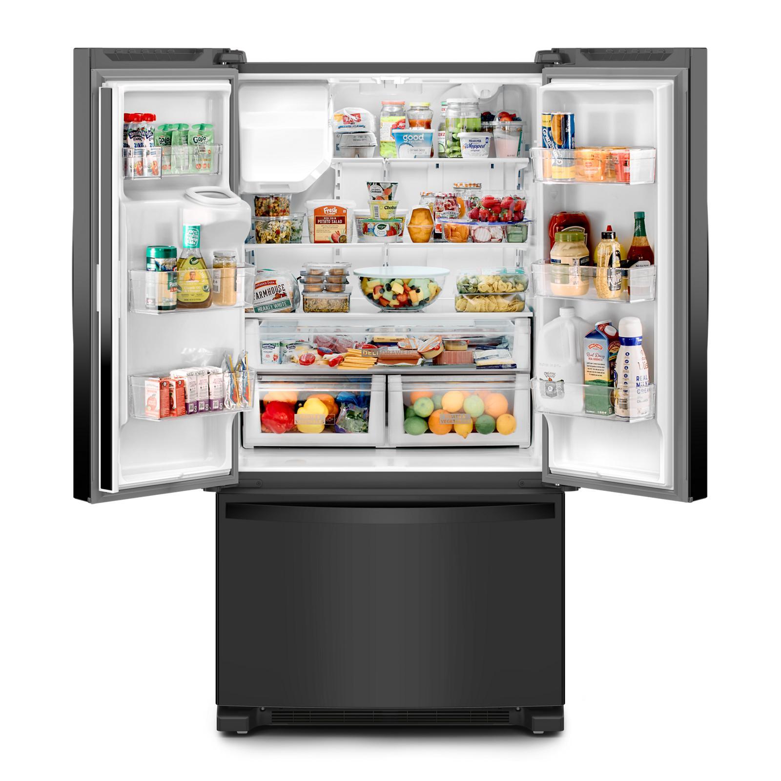 Whirlpool - 35.6 Inch 24.7 cu. ft French Door Refrigerator in Black - WRFF3436RB