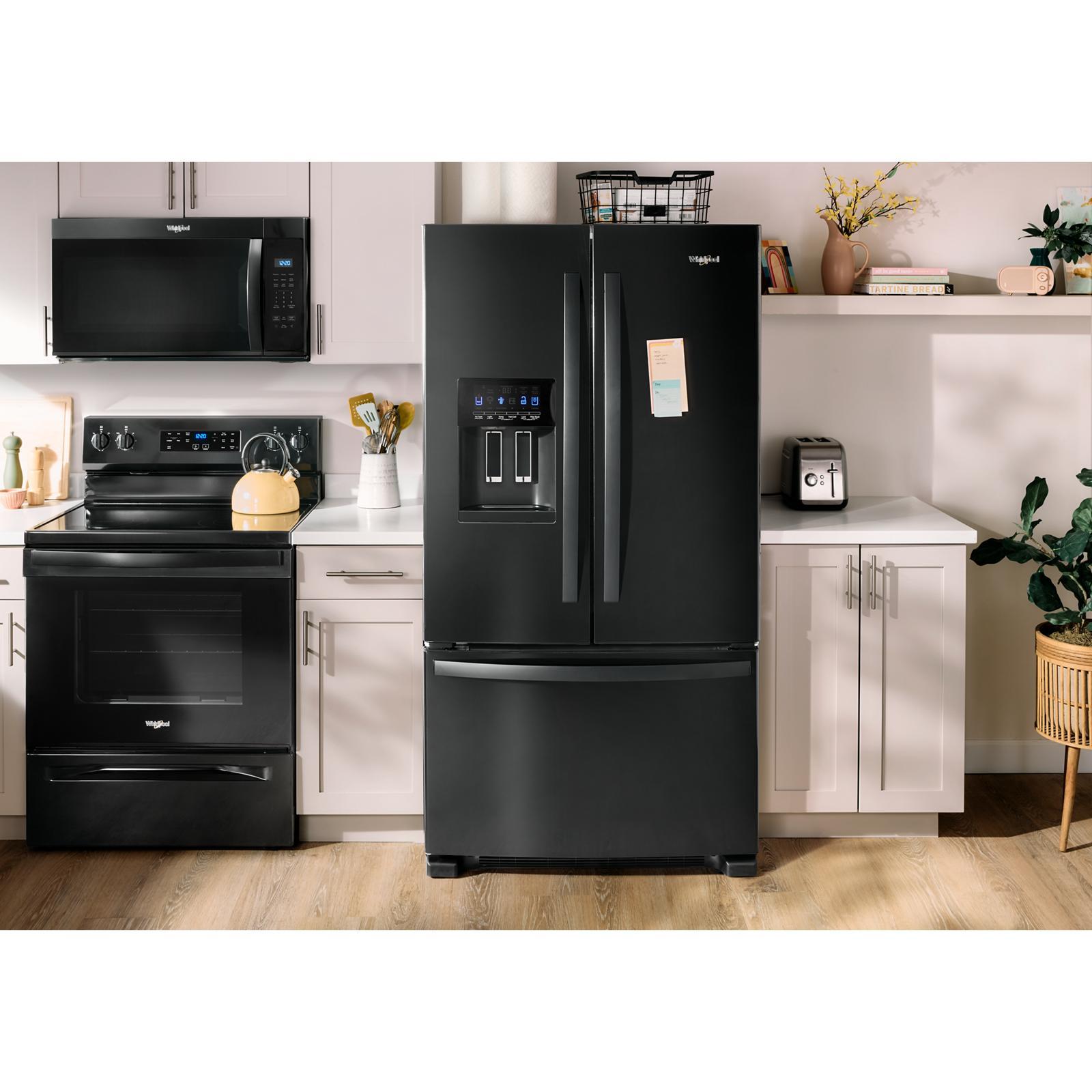 Whirlpool - 35.6 Inch 24.7 cu. ft French Door Refrigerator in Black - WRFF3436RB