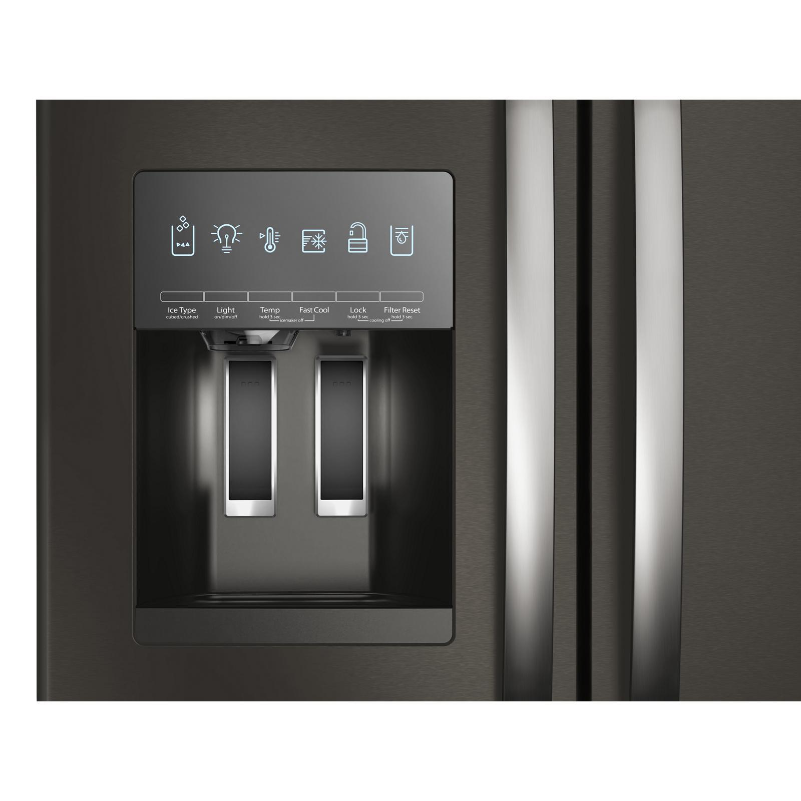 Whirlpool - 35.6 Inch 24.7 cu. ft French Door Refrigerator in FingerPrint Resistant Black Stainless - WRFF3436RV