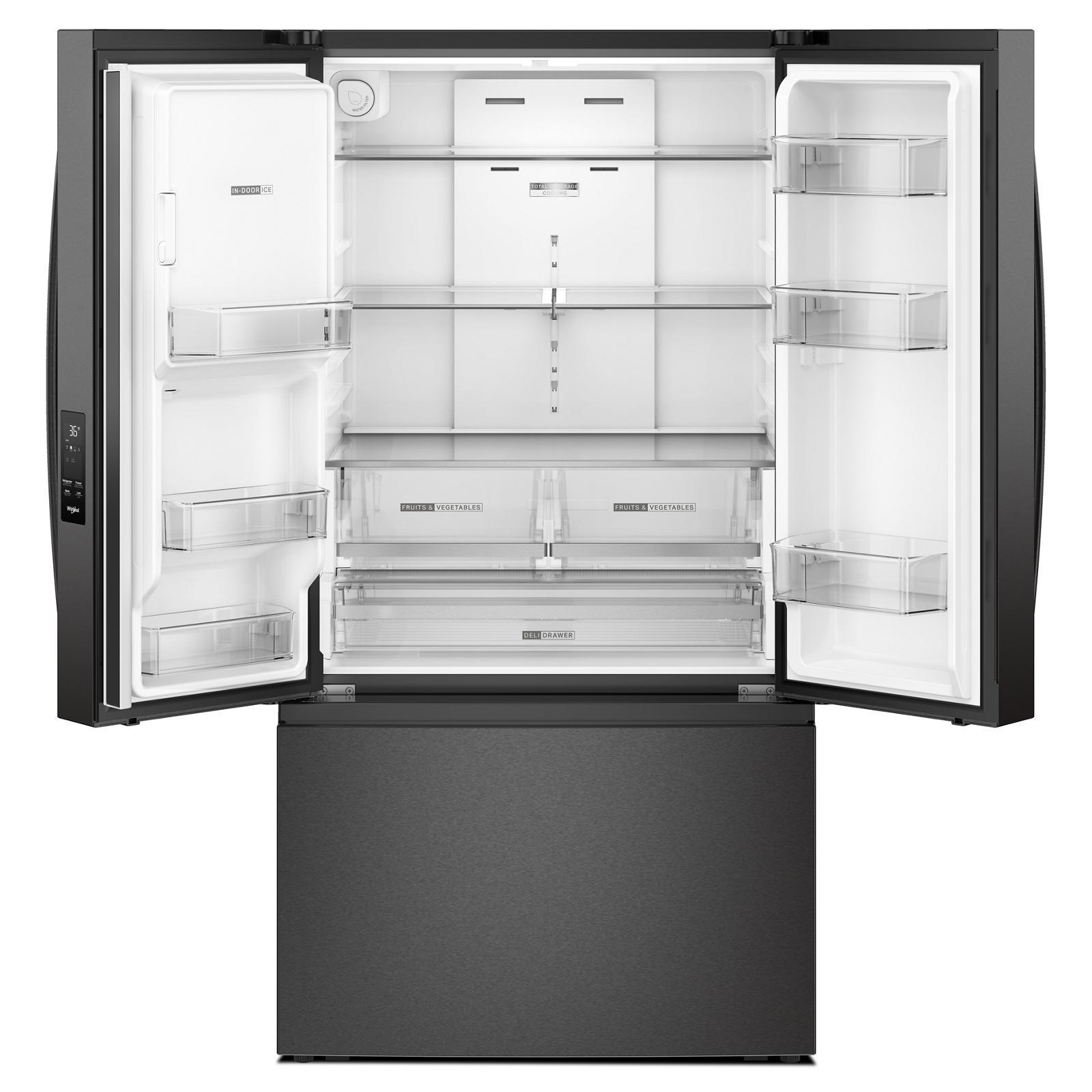 Whirlpool - 36 Inch 30 cu. ft French Door Refrigerator in Black Stainless - WRFF3536SV