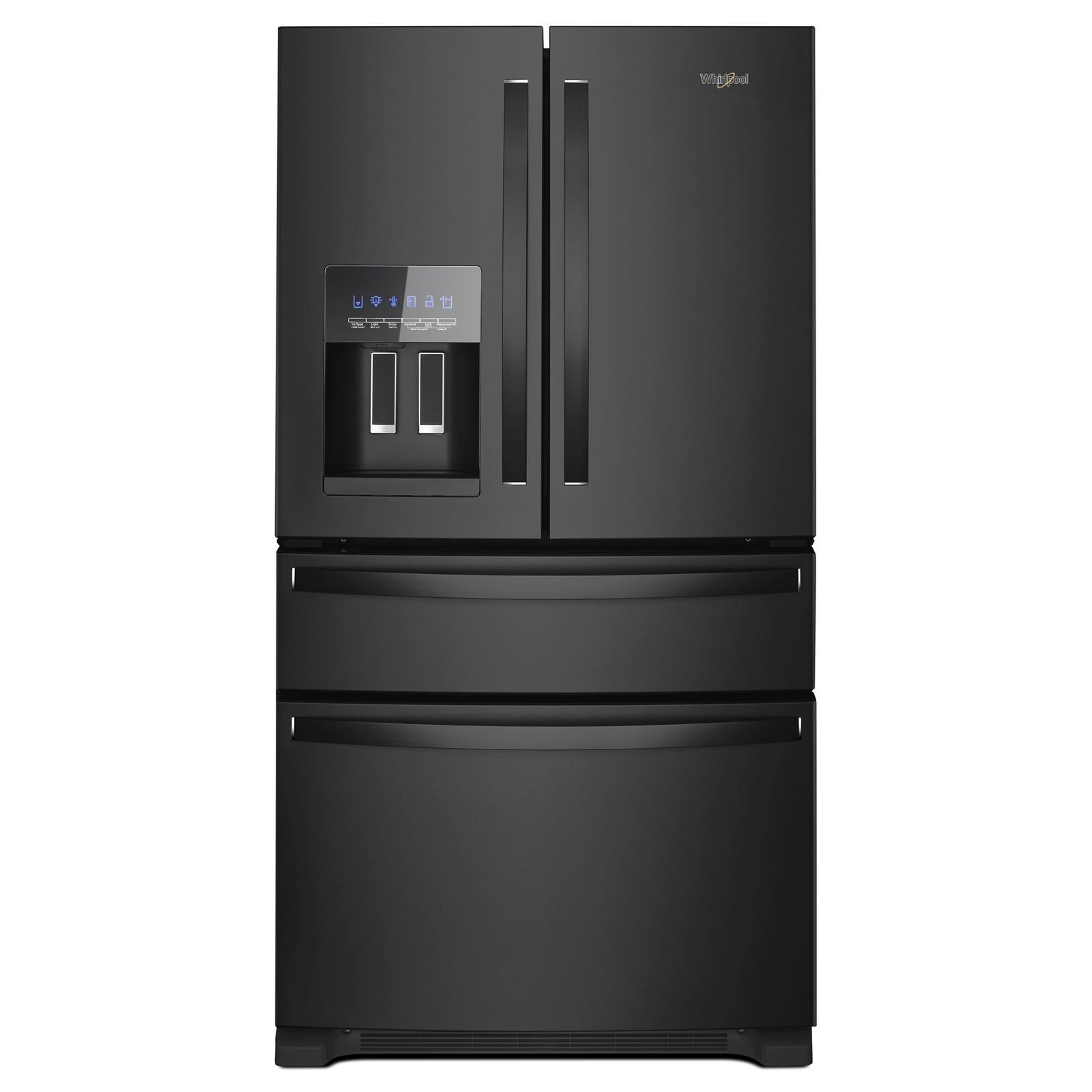 Whirlpool - 36 Inch 24.5 cu. ft French Door Bottom Mount Refrigerator in Black - WRMF3636RB
