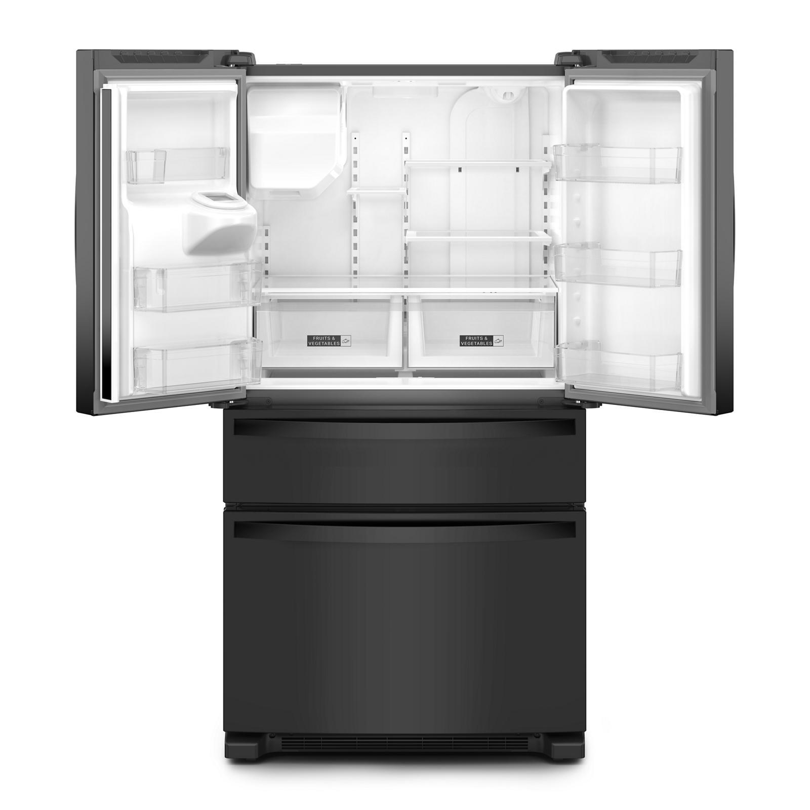 Whirlpool - 36 Inch 24.5 cu. ft French Door Bottom Mount Refrigerator in Black - WRMF3636RB