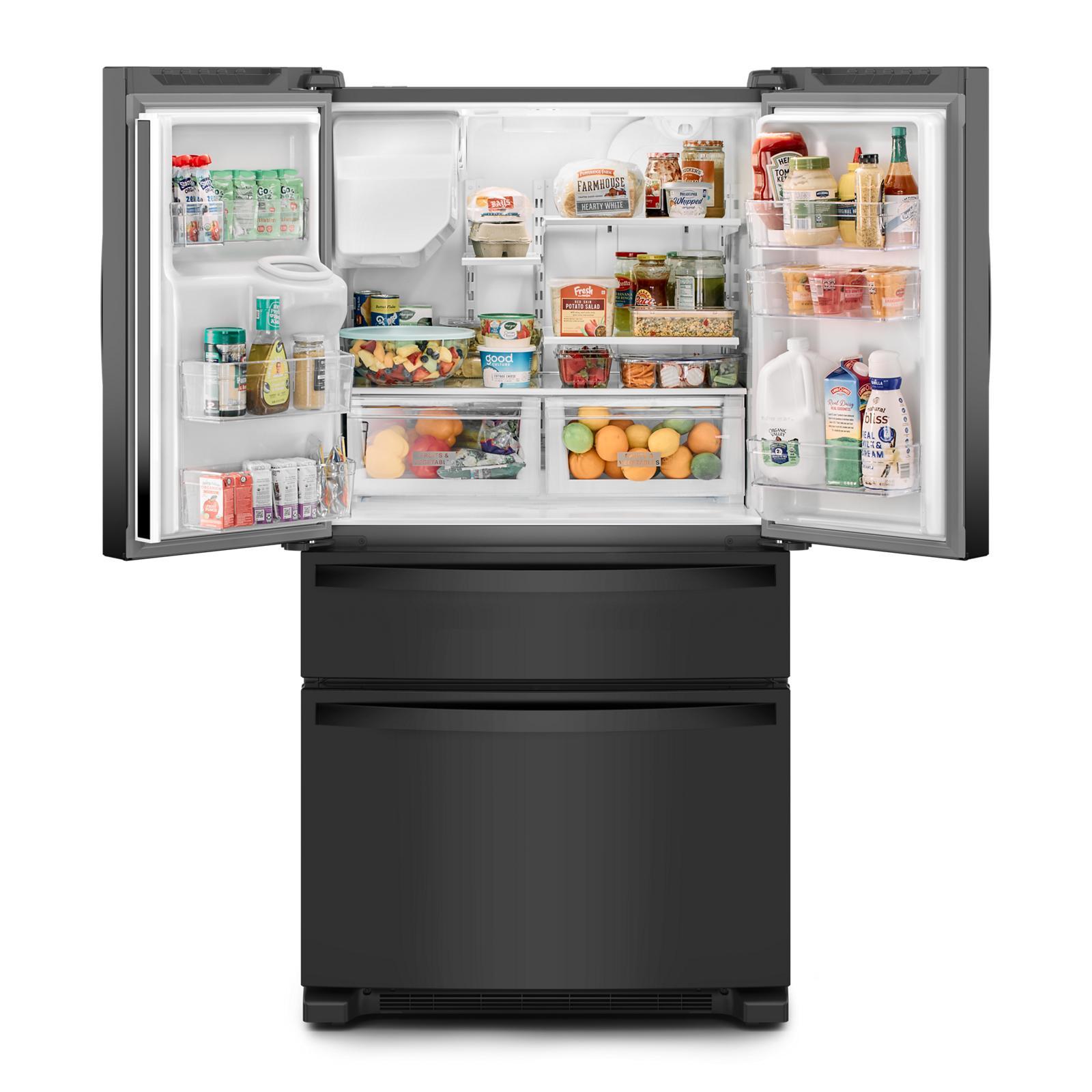 Whirlpool - 36 Inch 24.5 cu. ft French Door Bottom Mount Refrigerator in Black - WRMF3636RB