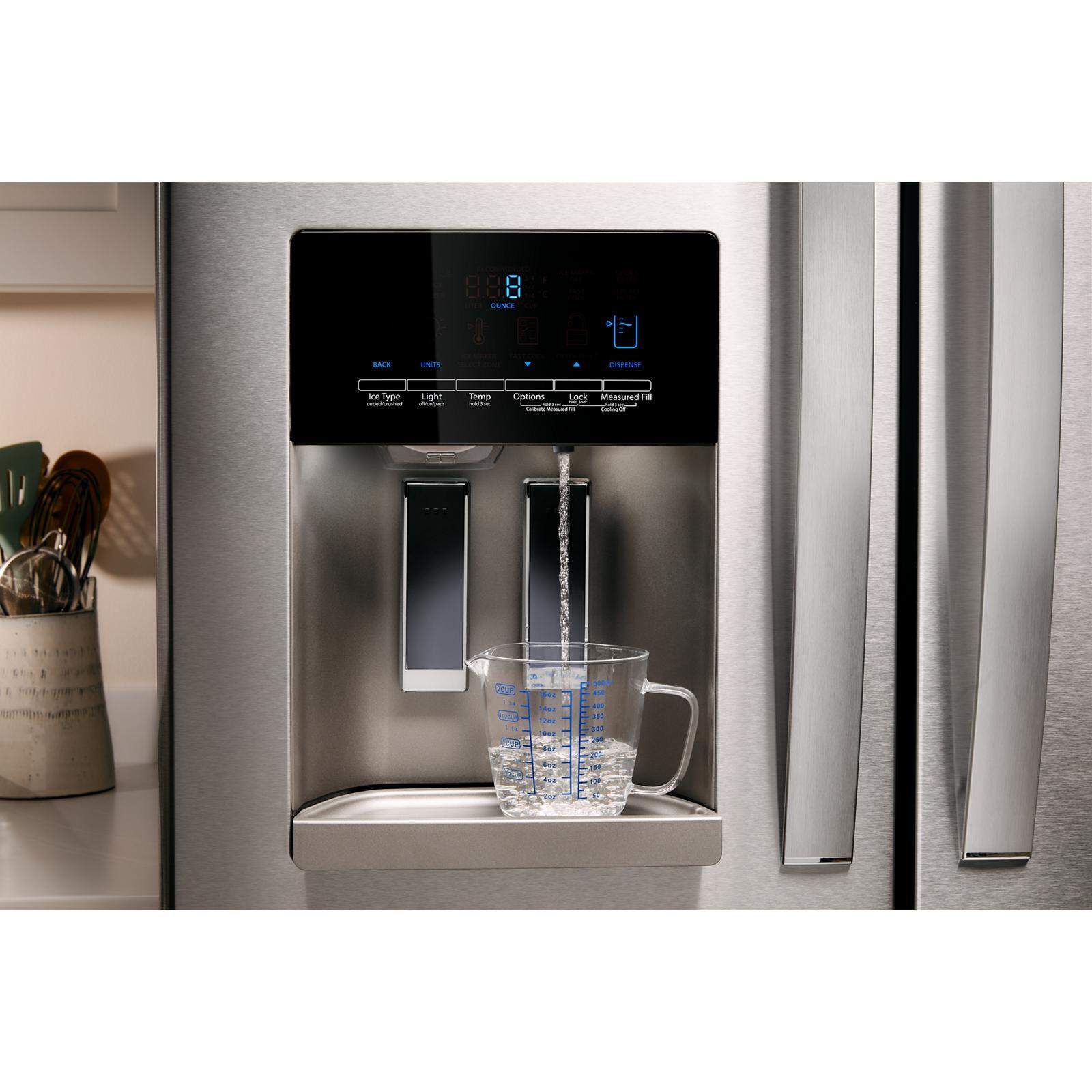 Whirlpool - 36 Inch 24.5 cu. ft French Door Bottom Mount Refrigerator in Black - WRMF3636RB