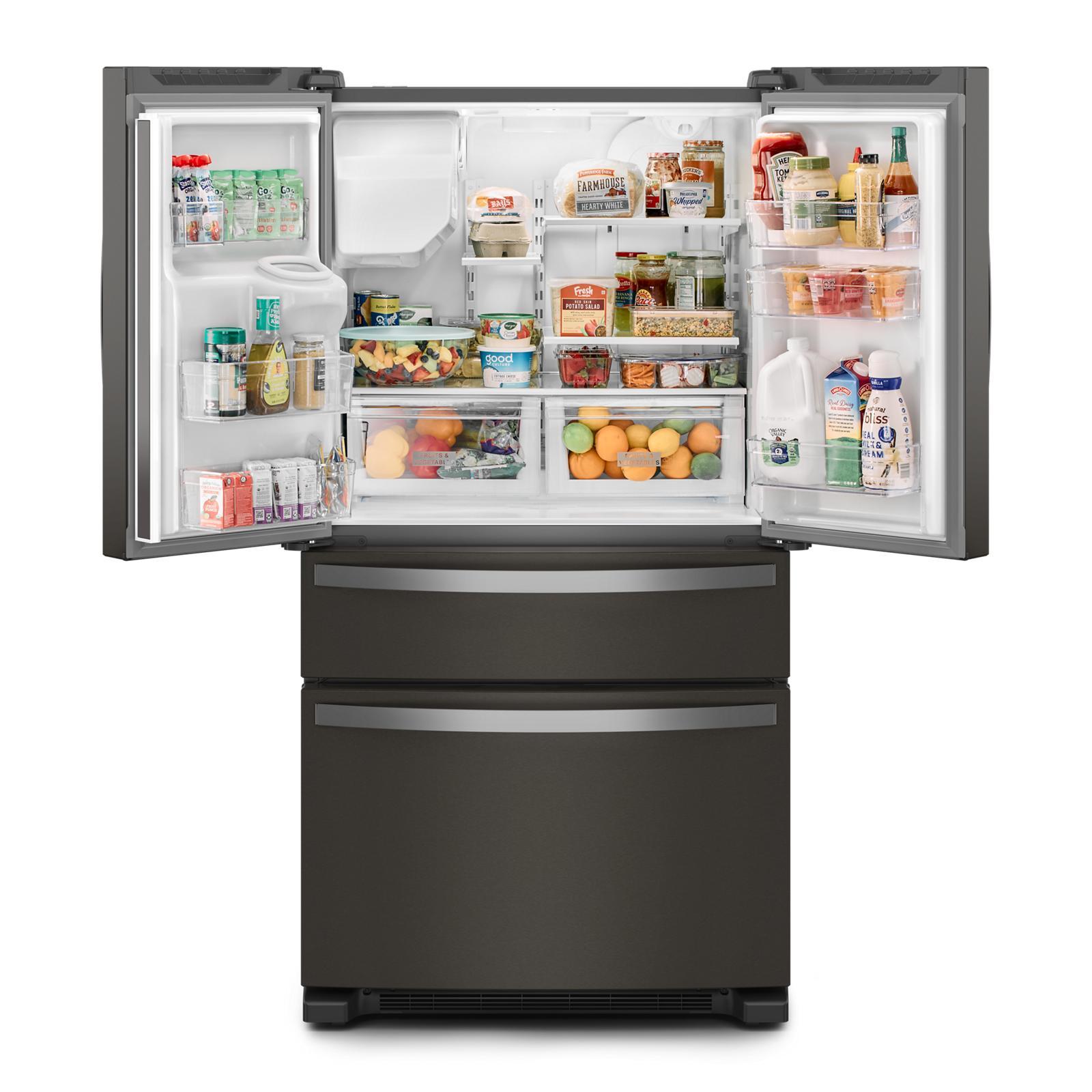 Whirlpool - 36 Inch 24.5 cu. ft French Door Bottom Mount Refrigerator in Black Stainless - WRMF3636RV