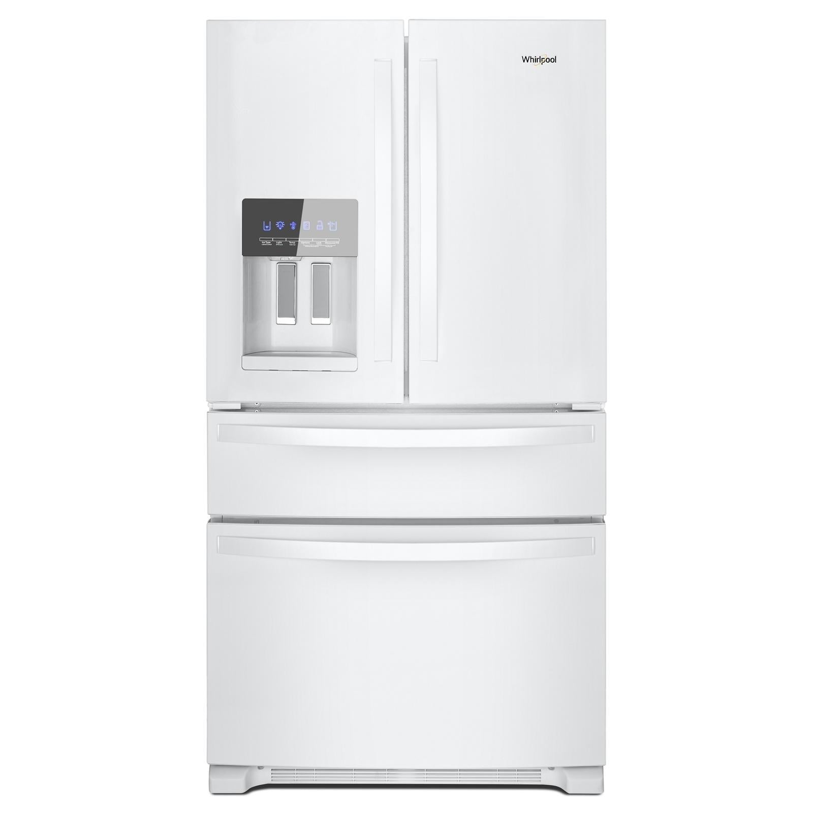 Whirlpool - 36 Inch 24.5 cu. ft French Door Bottom Mount Refrigerator in White - WRMF3636RW