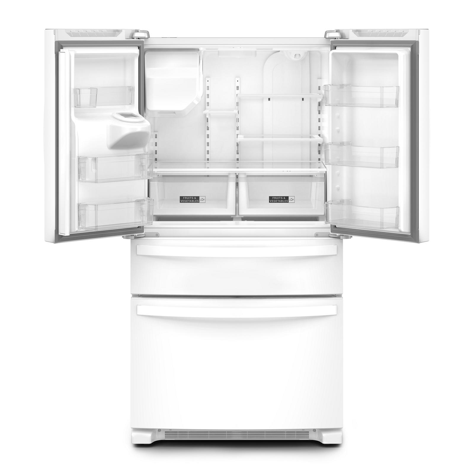 Whirlpool - 36 Inch 24.5 cu. ft French Door Bottom Mount Refrigerator in White - WRMF3636RW