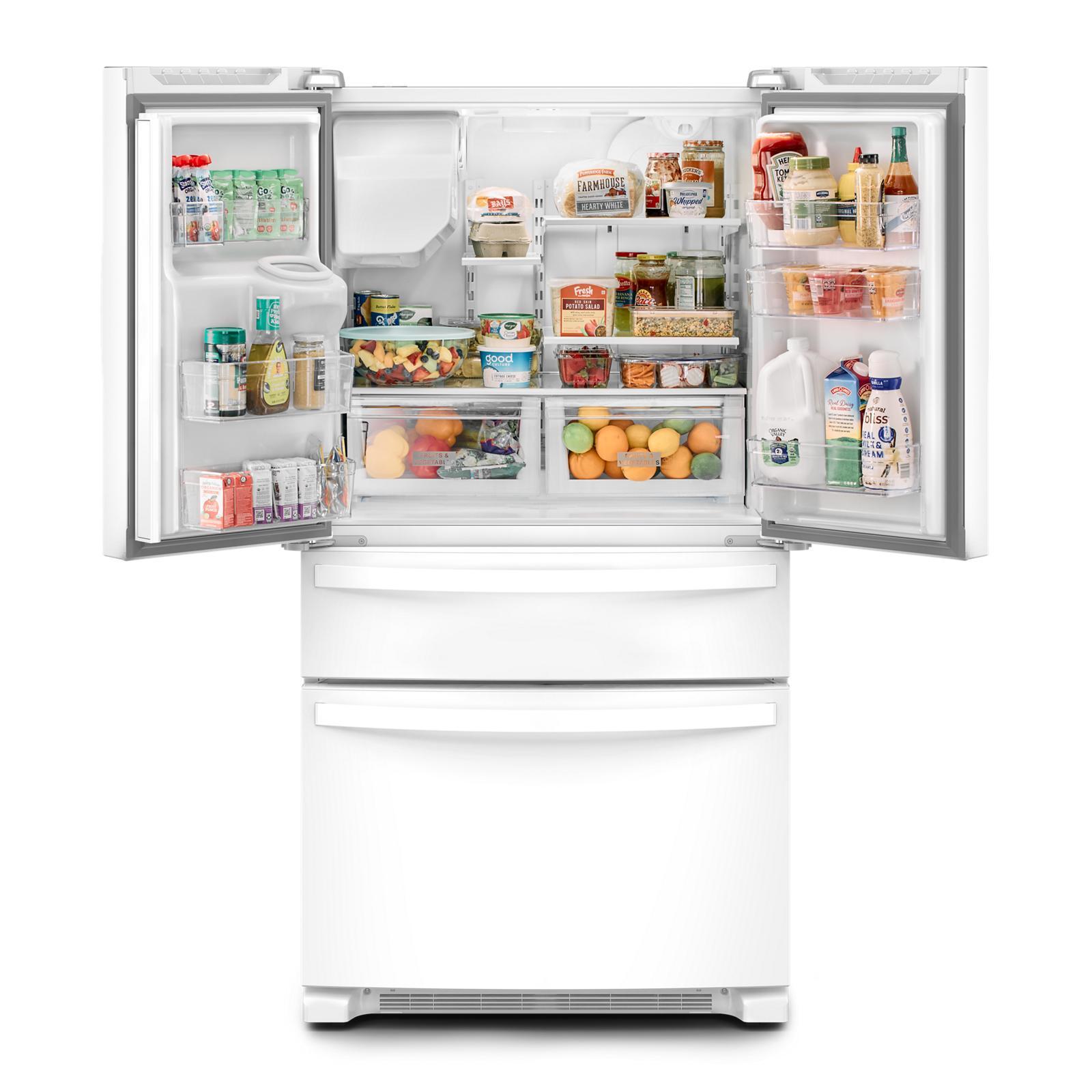Whirlpool - 36 Inch 24.5 cu. ft French Door Bottom Mount Refrigerator in White - WRMF3636RW