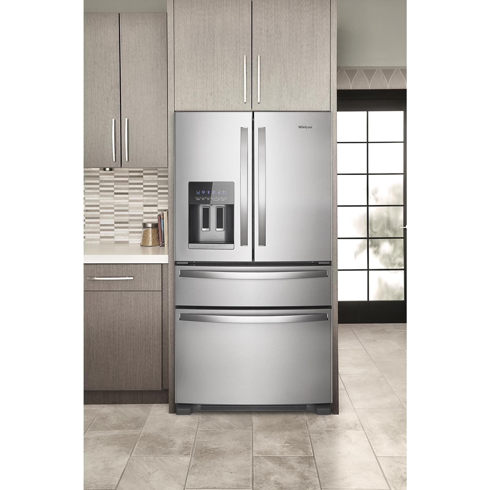 Whirlpool - 36 Inch 24.5 cu. ft French Door Bottom Mount Refrigerator in Stainless - WRMF3636RZ