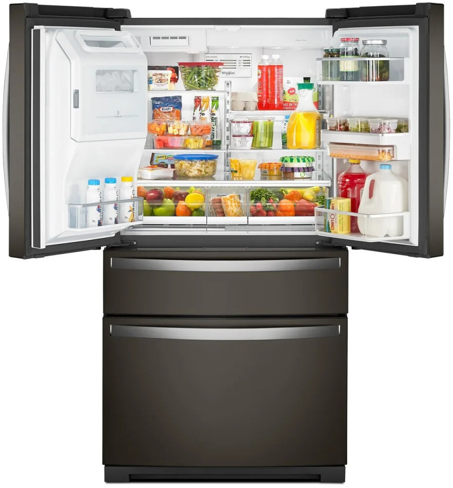 Whirlpool - 35.63 Inch 26 cu. ft French Door Refrigerator in Black Stainless - WRMF7736PV