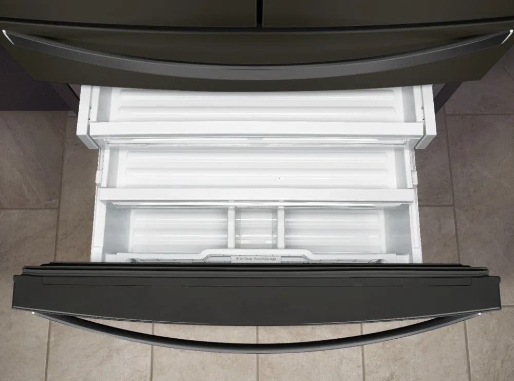 Whirlpool - 35.63 Inch 26 cu. ft French Door Refrigerator in Black Stainless - WRMF7736PV