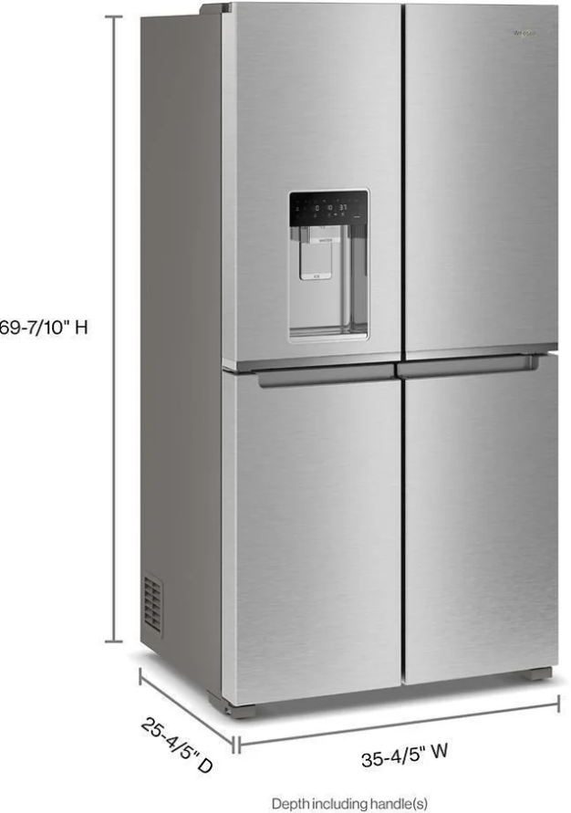 Whirlpool - 36 Inch 19.1 cu. ft French Door Refrigerator in Stainless - WRQC7836RZ